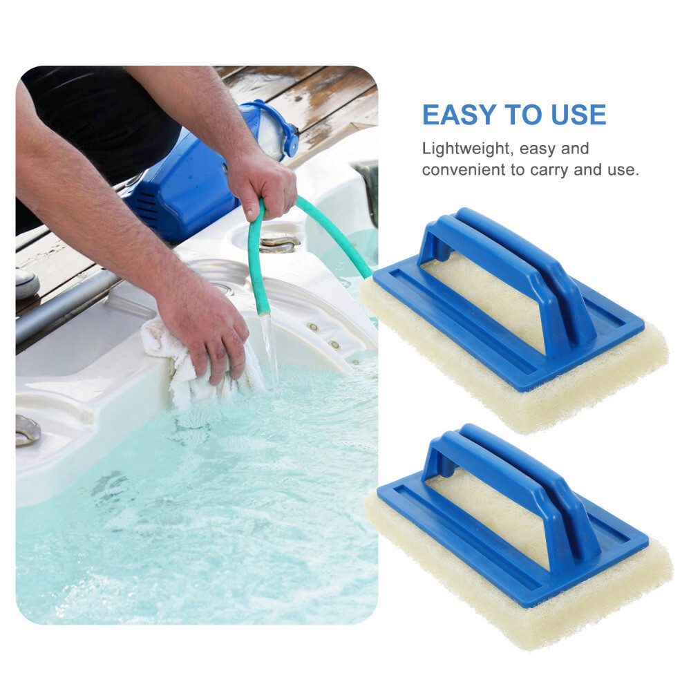 2pcs Bathroom Floor Brush Scrubber Manual Cleaner Pool Hand Sponge Brushes