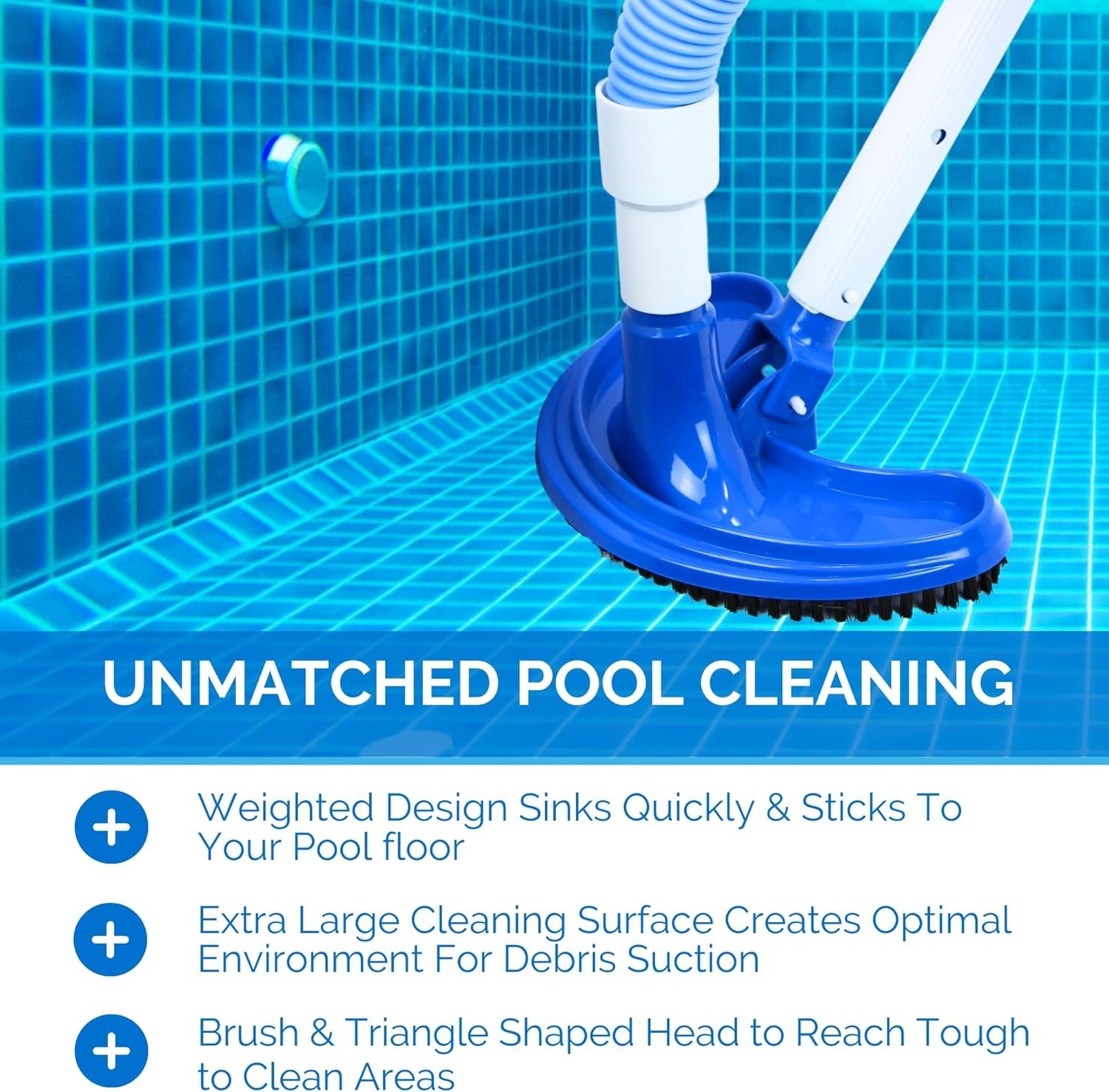 Swimline Hydrotools Manual Pool Vacuum Head Half Moon for Inground Pool