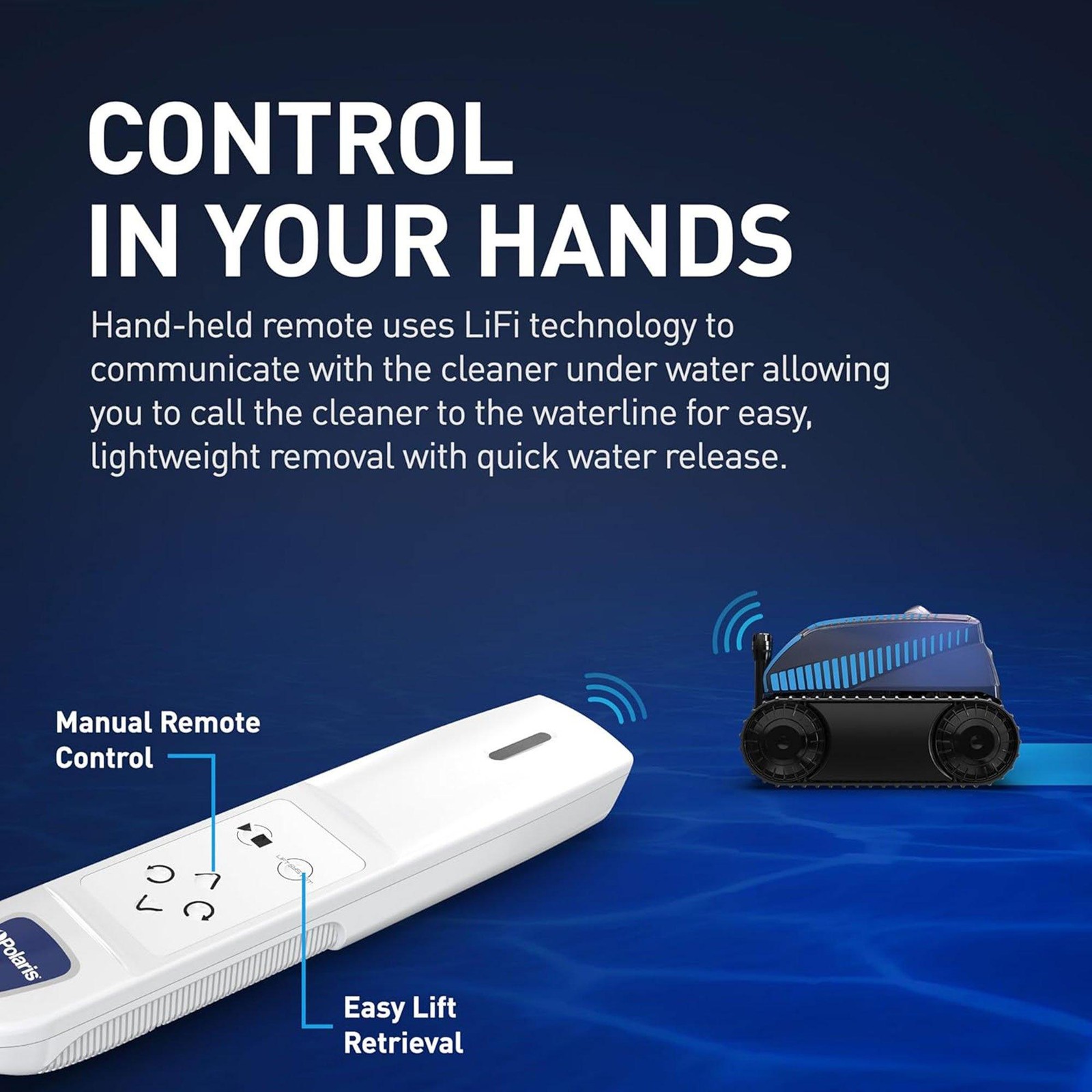 Polaris FREEDOM Plus Cordless Robotic Pool Cleaner with Hand-Held Remote Control
