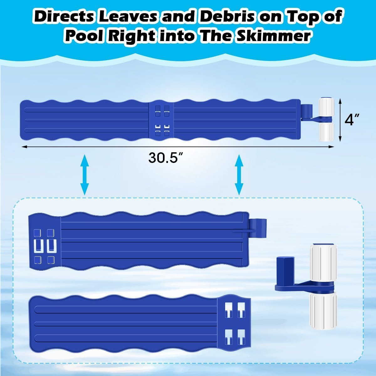 Pool Debris Catcher Skimmer Leaf Remover Accessories Kit – Blue