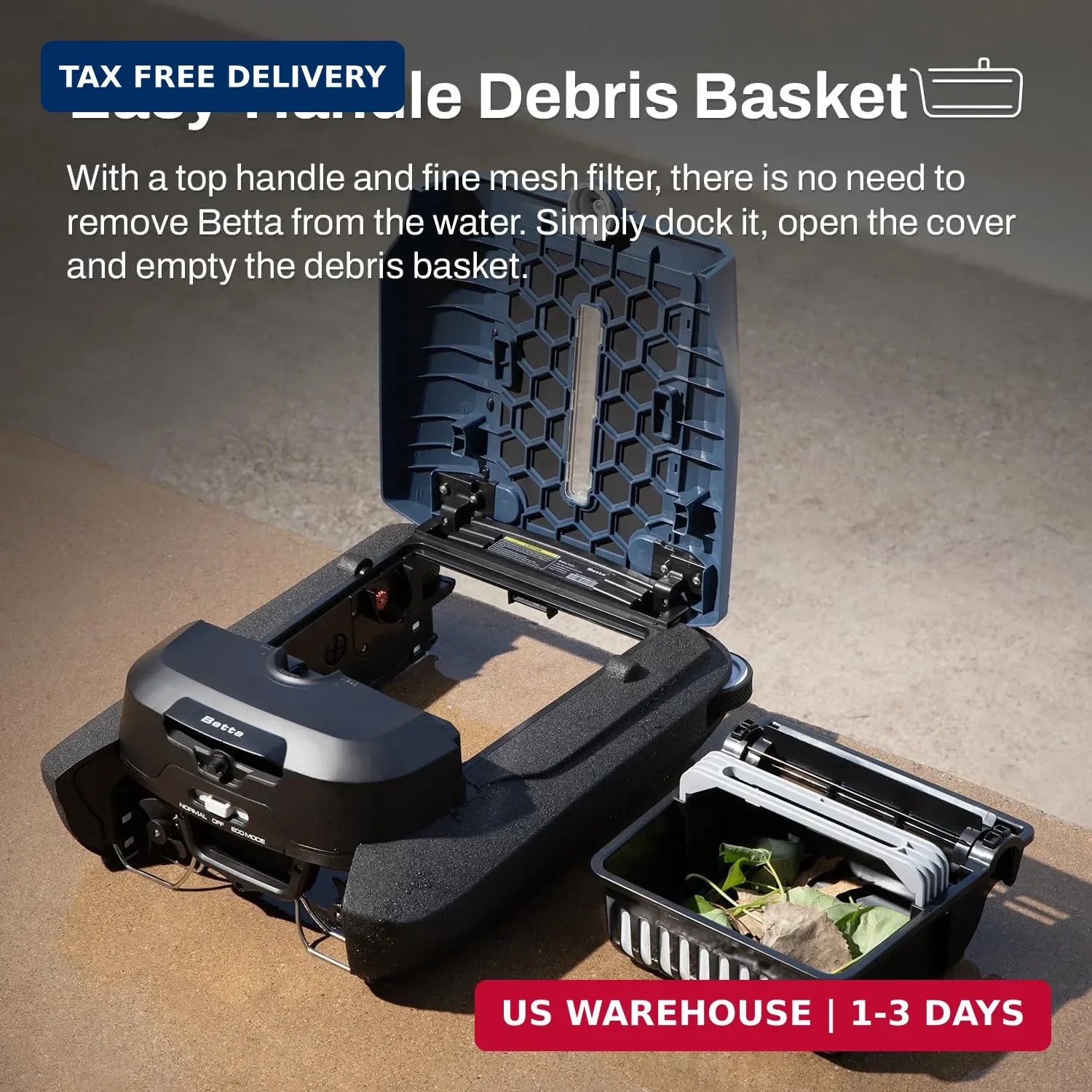 Betta Flex Solar-Powered Robotic Pool Skimmer – Cordless with Dual Cleaning Mode