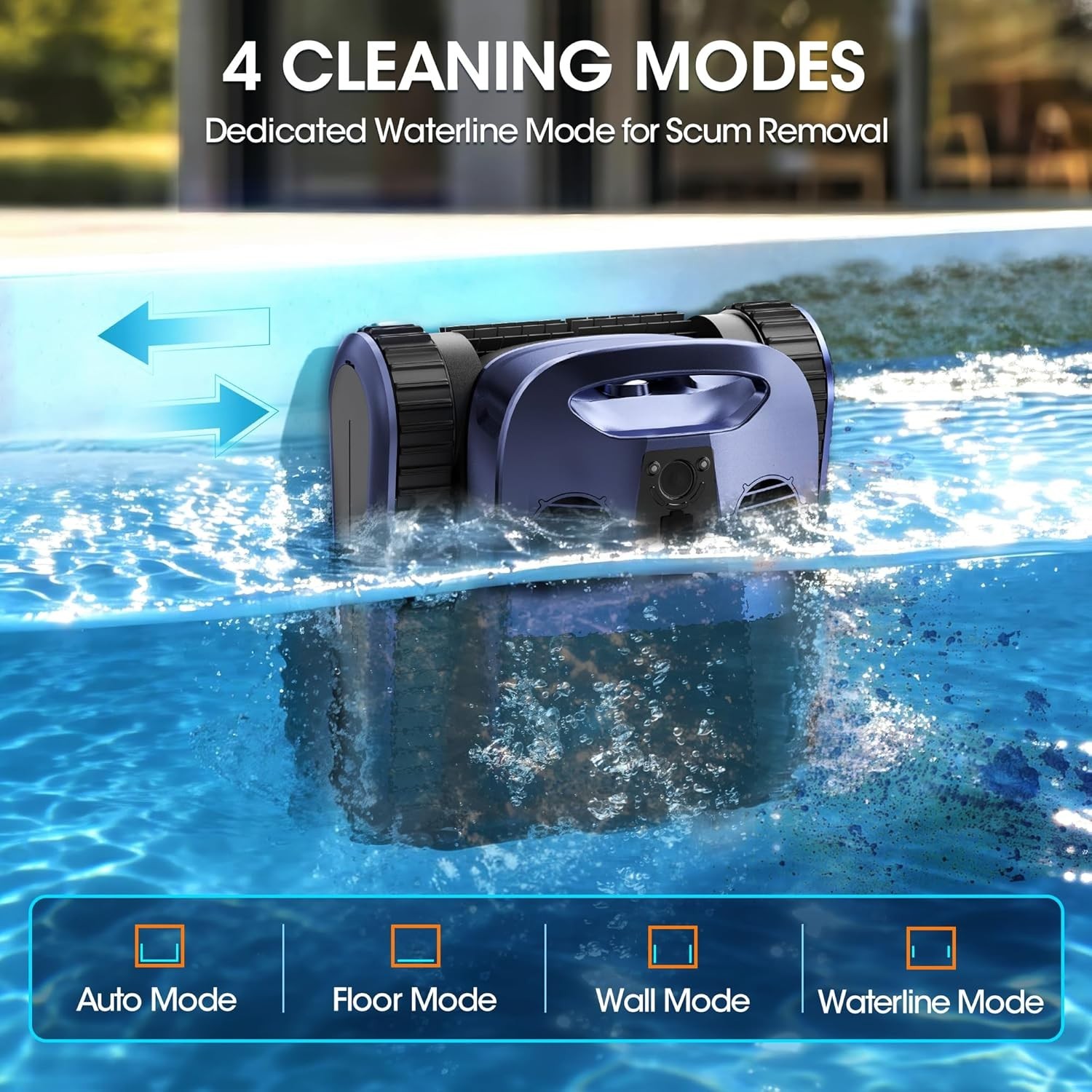 2026 Seauto Cordless Robotic Pool Vacuum 240 Mins Running Up to 3200 Sq.ft APP