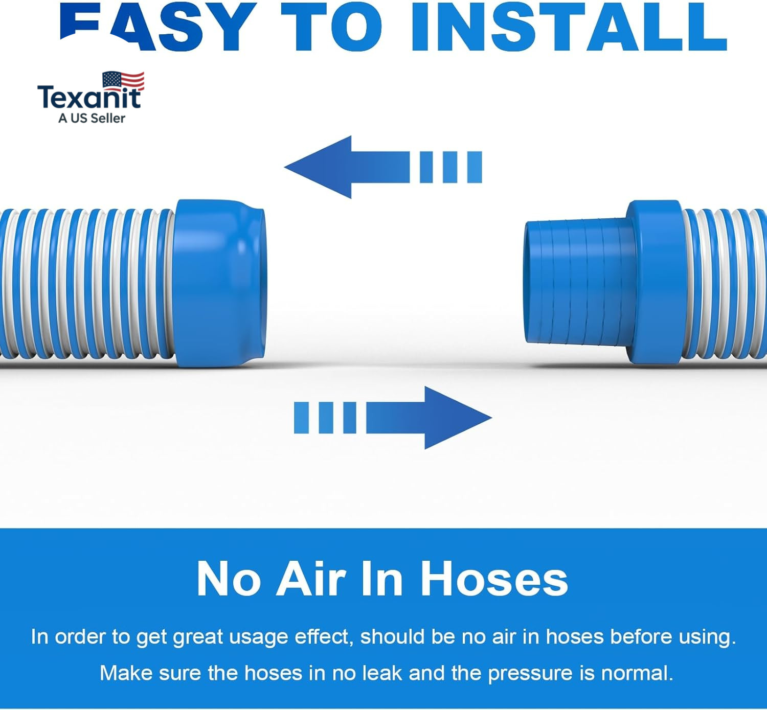 Pool Vacuum Hose 26 Feet (8 X 40 Inch), 1.5 Inch Cuffs, Compatible with Most Ing