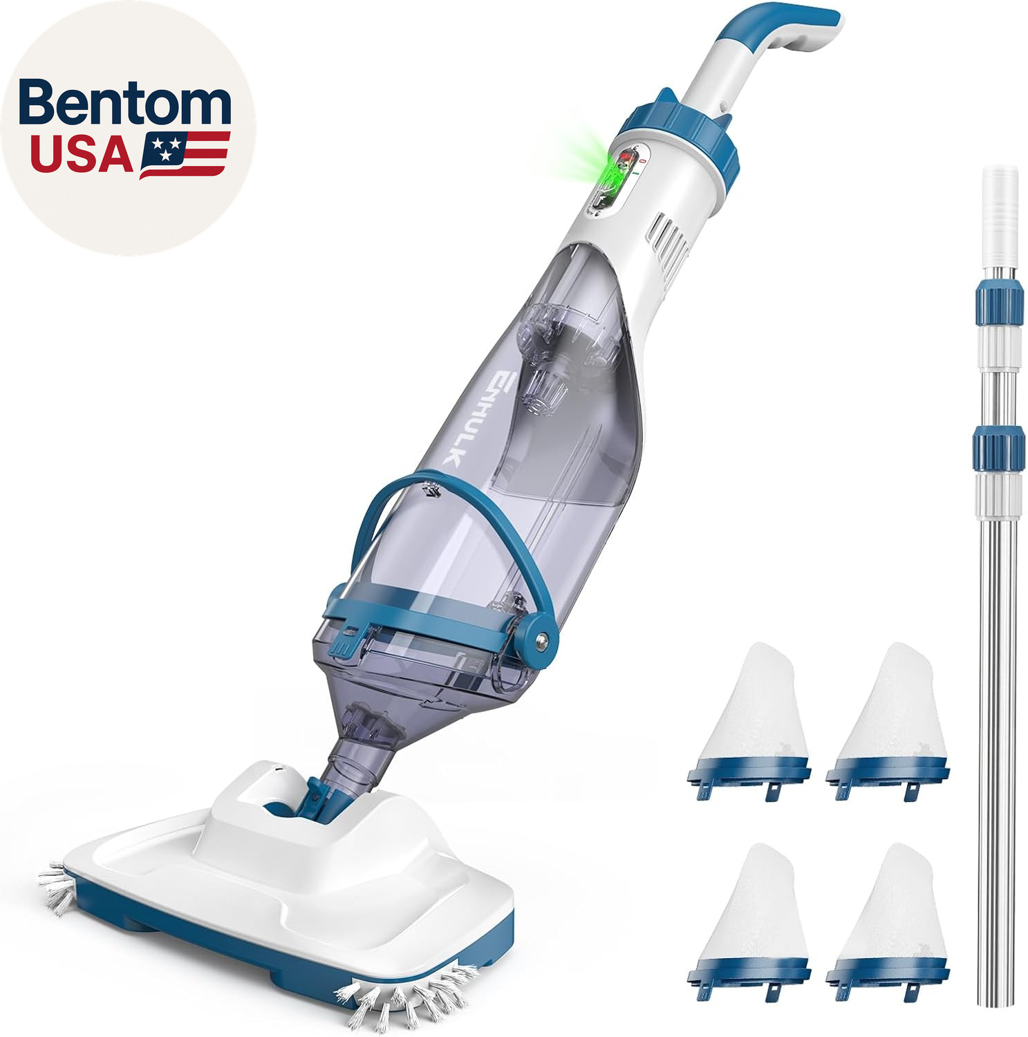 Pool Vacuum for above Ground Pool, Upgraded 13.4&Prime; Wide Head & Telescopic Pole, 1