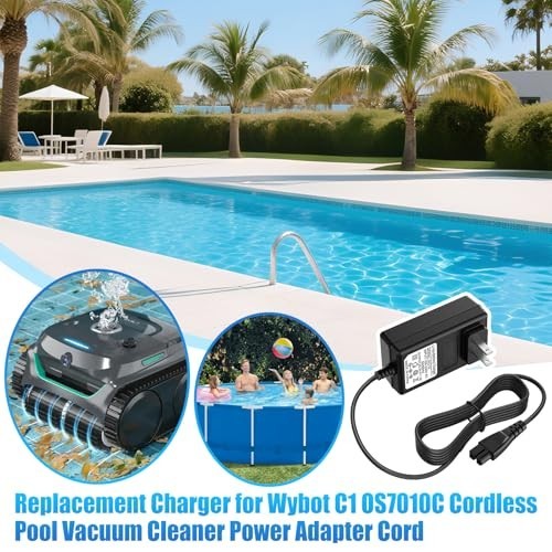 25.2V Charger Adapter for Robotic Pool Cleaner, Cordless Vacuum Power Supply