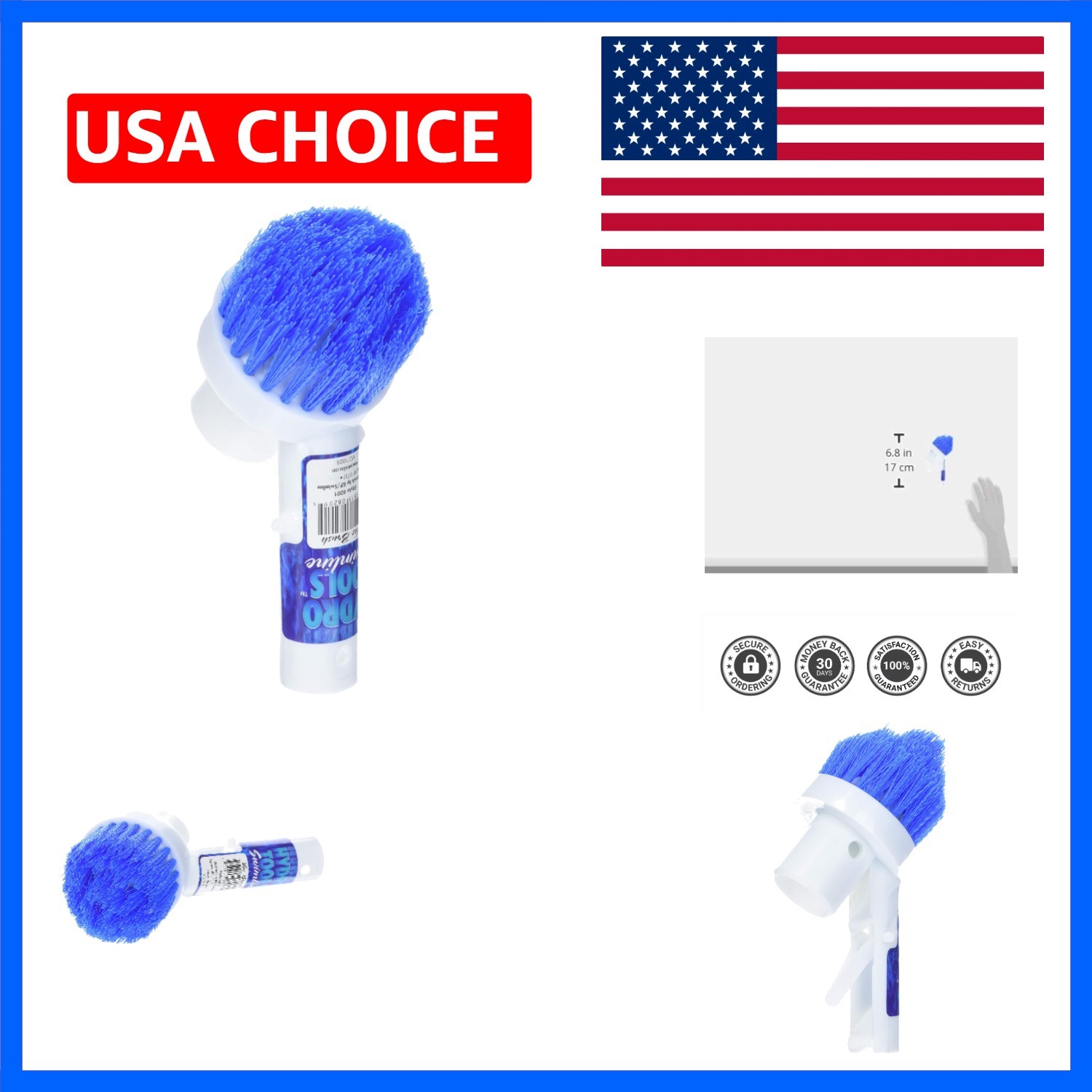 HYDROTOOLS Pool Floor Wall Step Brush for Inground & Above Ground Pools | Tel…