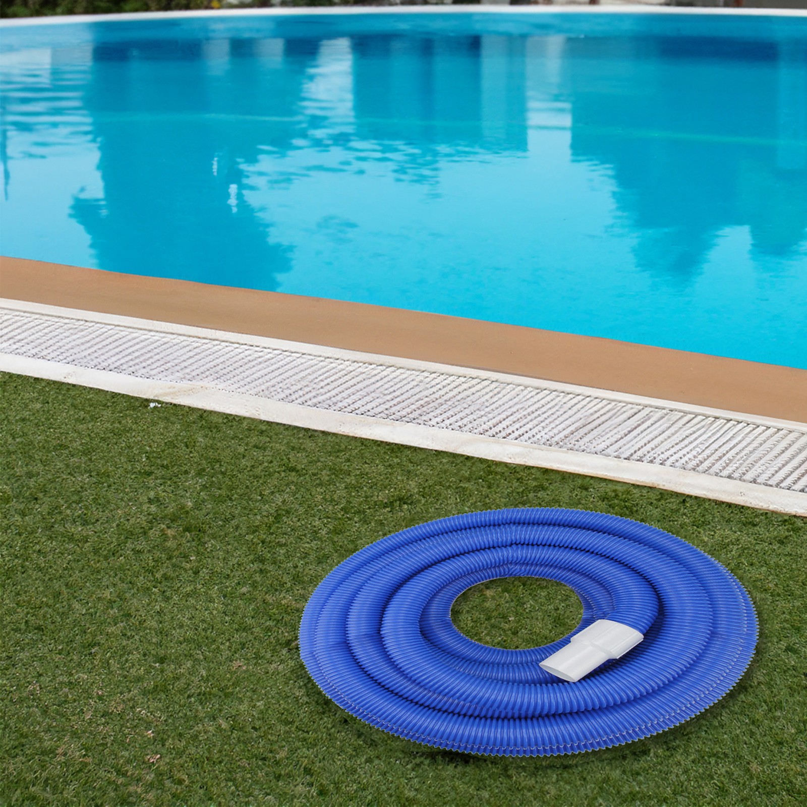 Pool Central Blue Extruded EVA In-Ground Swimming Pool Vacuum Hose 36FT x 1.25IN