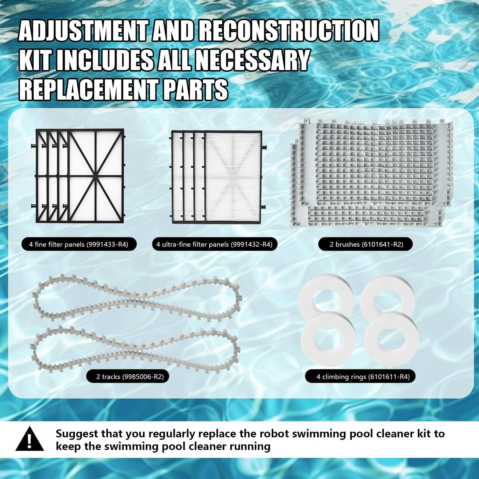 For Dolphin Nautilus CC Plus Tune-up Rebuild Kit 9991433-R4 Filters 6101641-R2