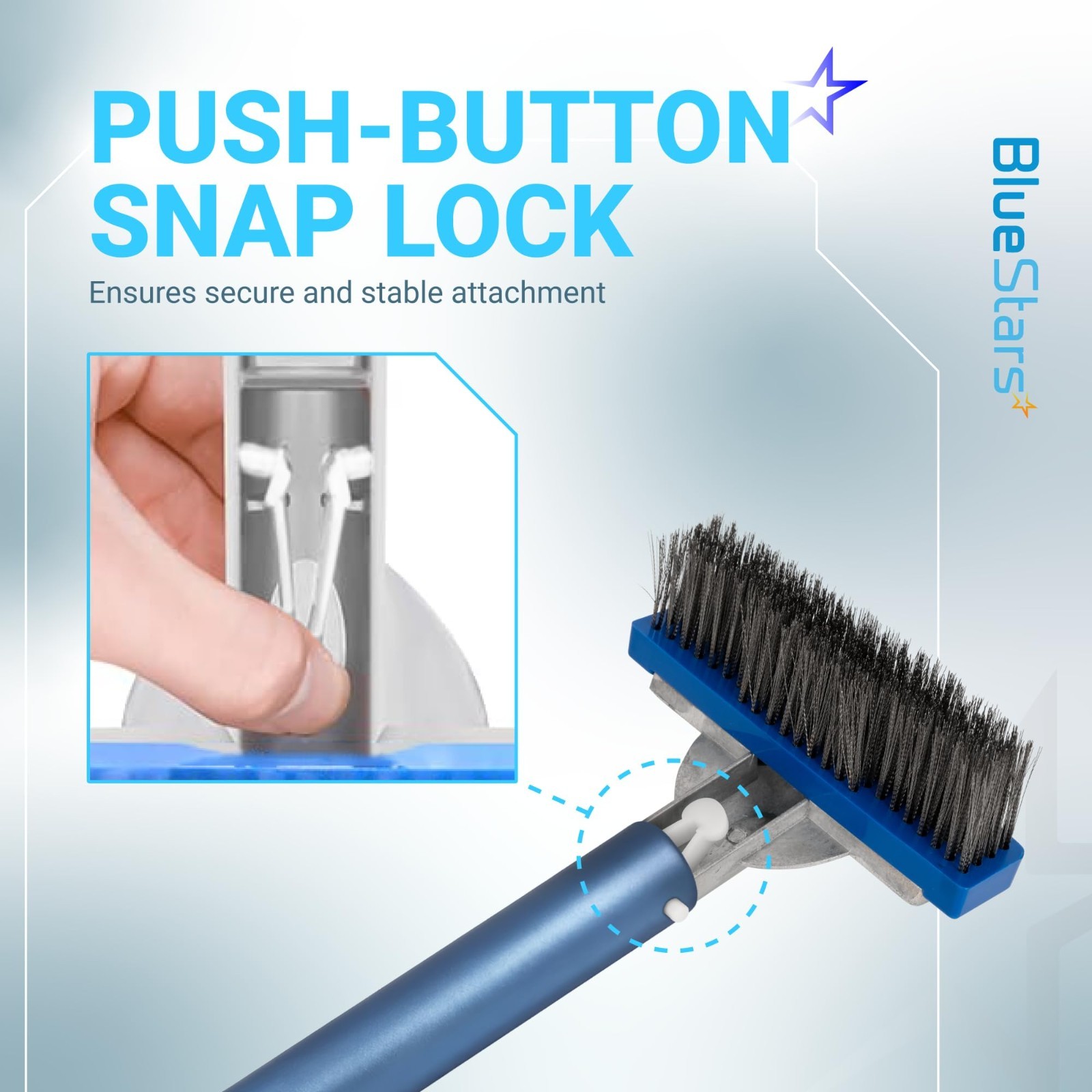 Heavy Duty 5&Prime; Swimming Pool Brush – Stainless Steel Bristles, Aluminum Handle, S