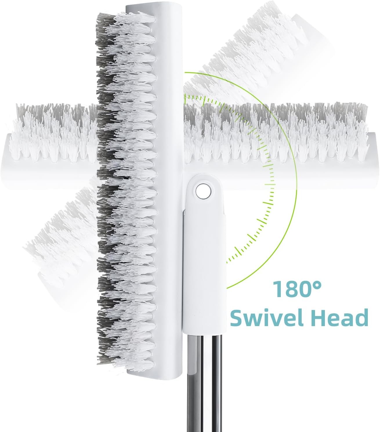 Floor Scrub Brush Long Handle 55 In V Shape Grout Brush 180 Rotatable Scrubber