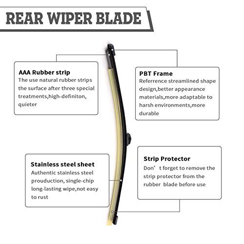 Rear Wiper Arm & Blade Kit,Exact-Fit Replacement for AUDI Q7,SQ7 2015-2024,OEM