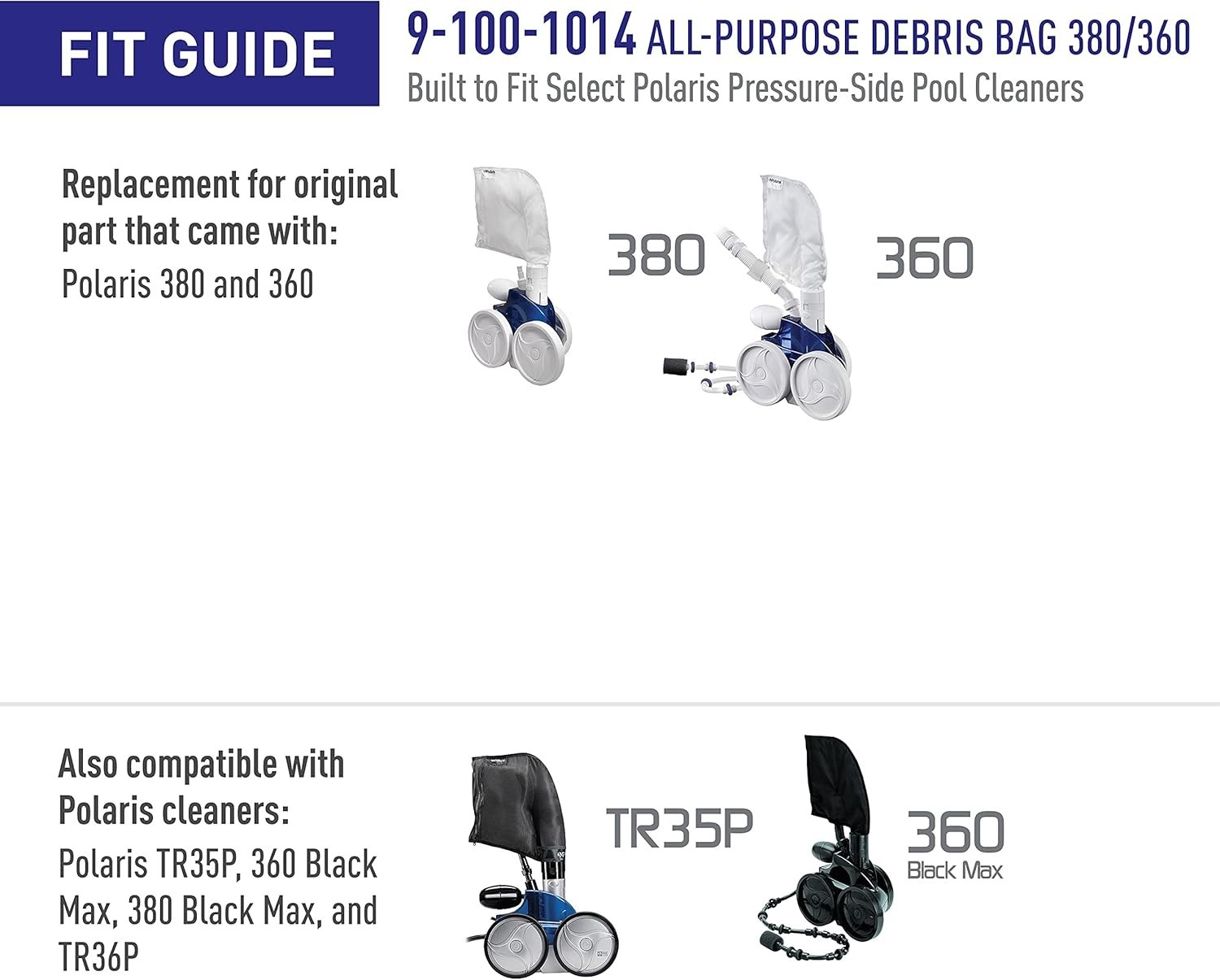 All Purpose Replacement Bag for 380/360 Pool Cleaners – 90-Day Included