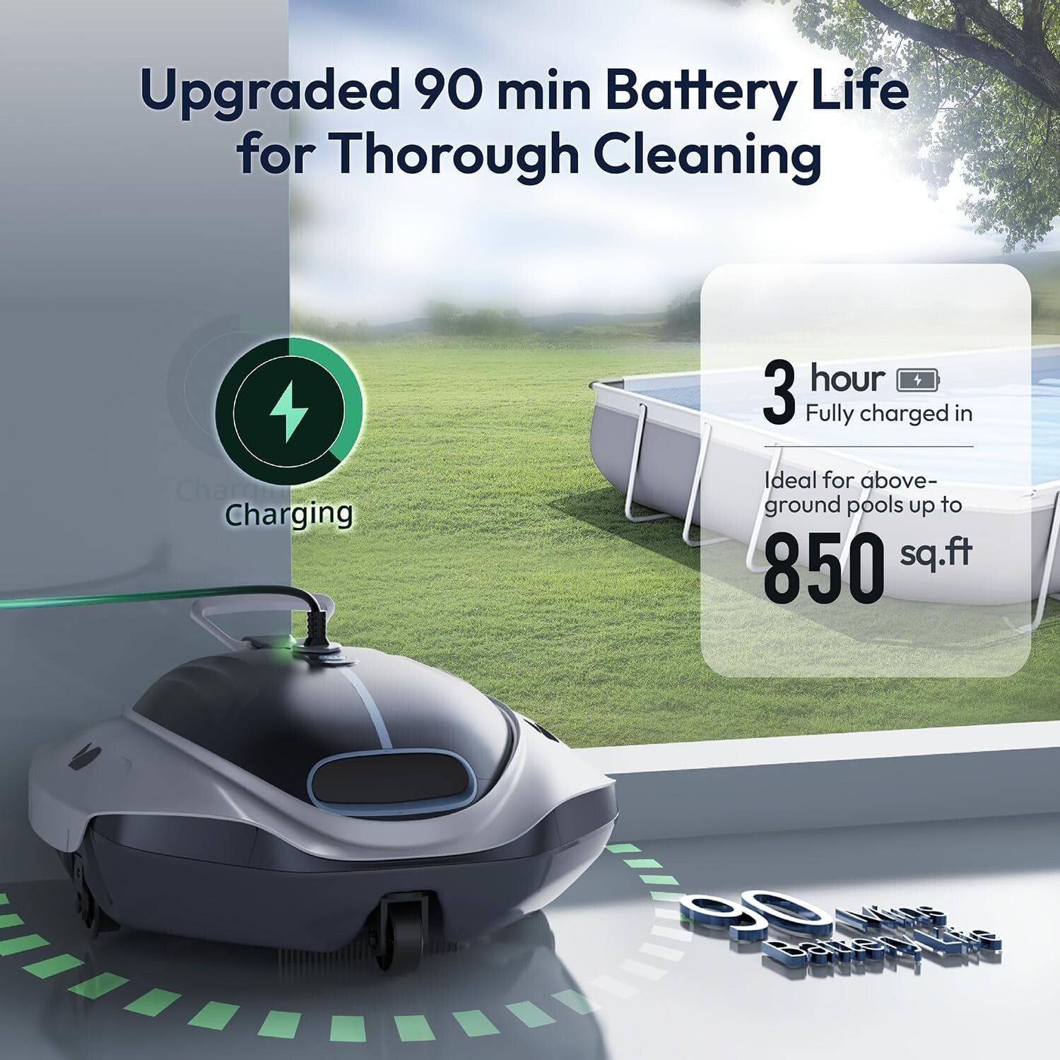 Bubot 300P Cordless Pool Cleaner Robot – Pool Vacuum with Superior Suction