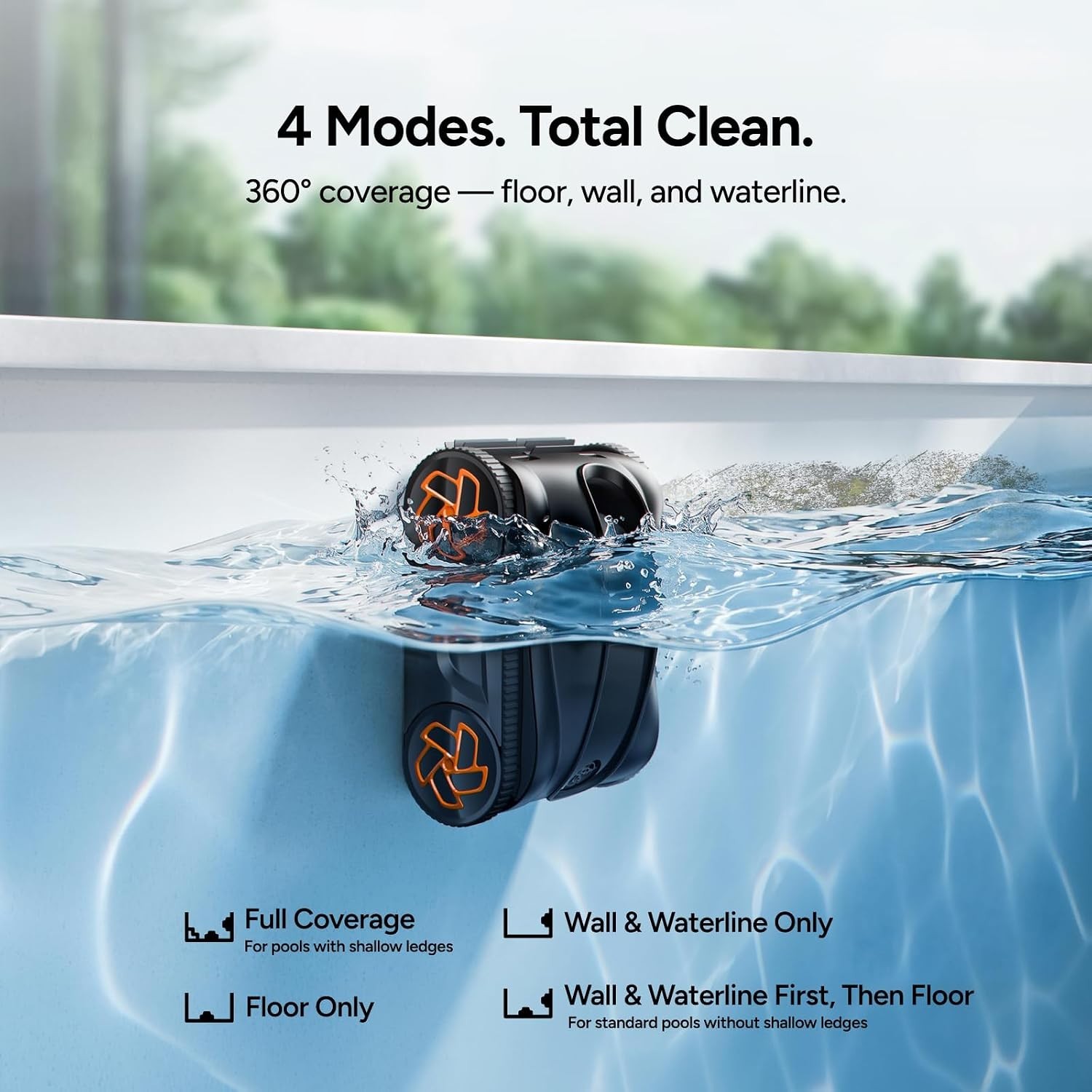 iGARDEN 7H Runtime Cordless Robotic Pool Cleaner Wall Climbing For Inground