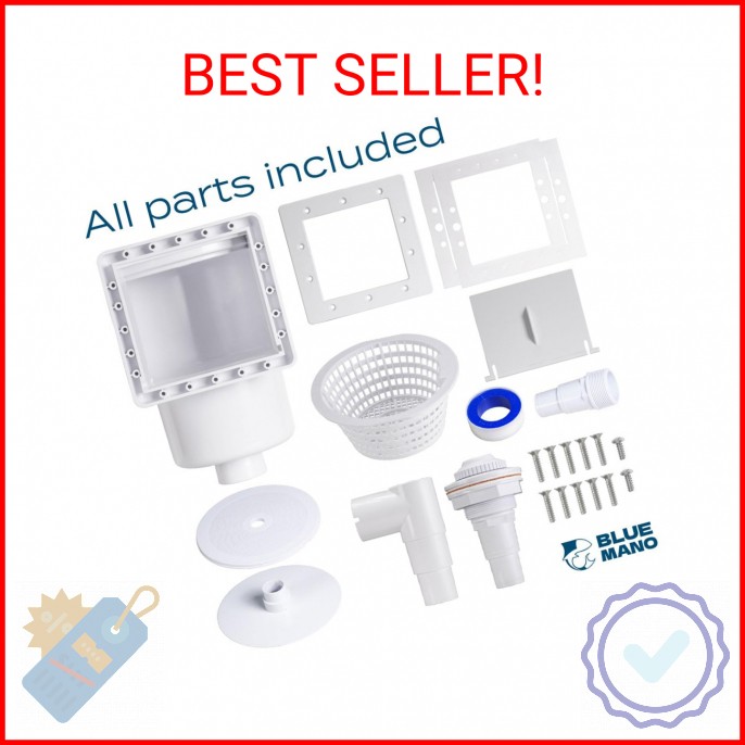 Blue Mano Standard Above Ground Pool Skimmer Complete Kit, Replacement for SP109