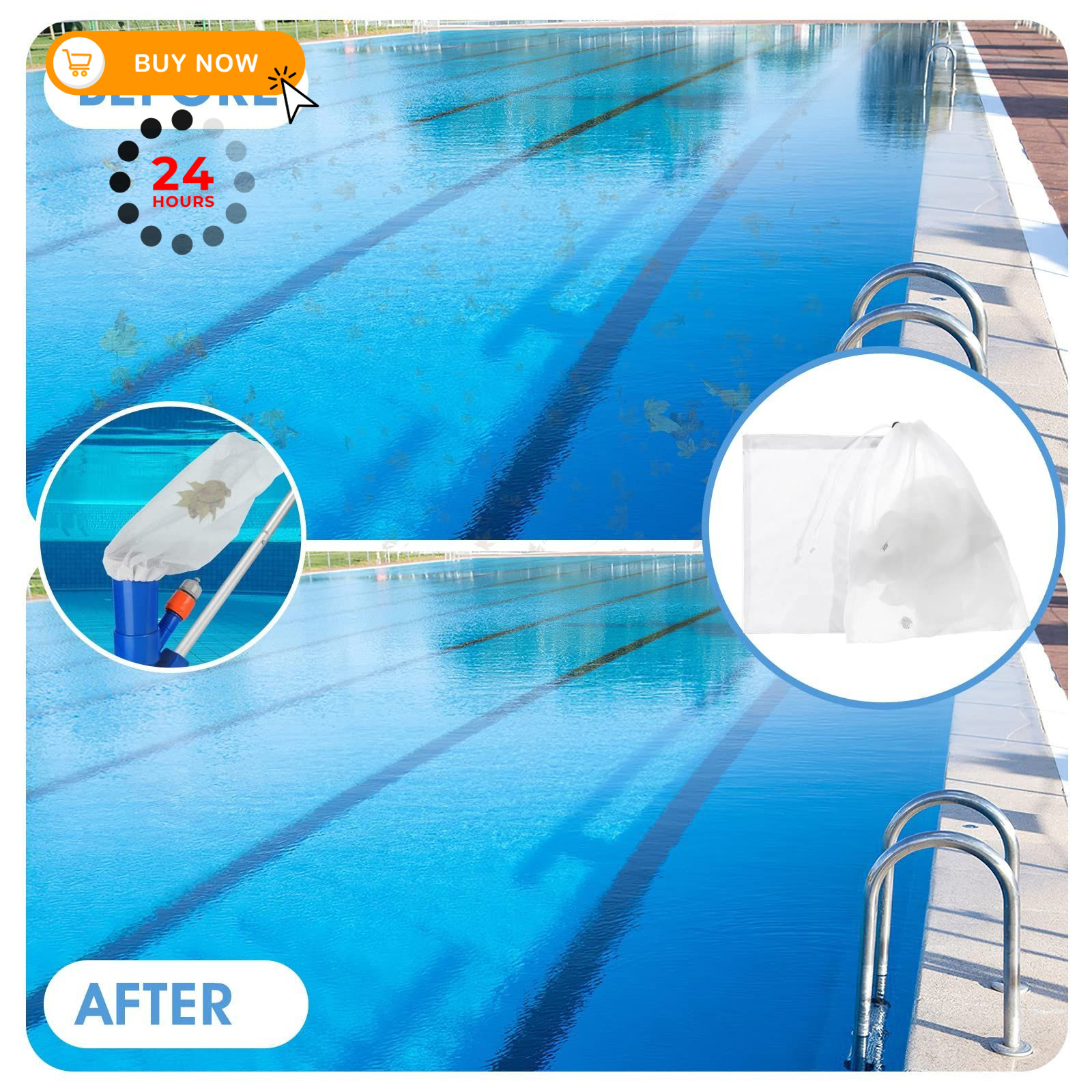 Thinp 6 Pack Pool Cleaner Net, 9 X 12.2 Inch Vacuum Fine Mesh…