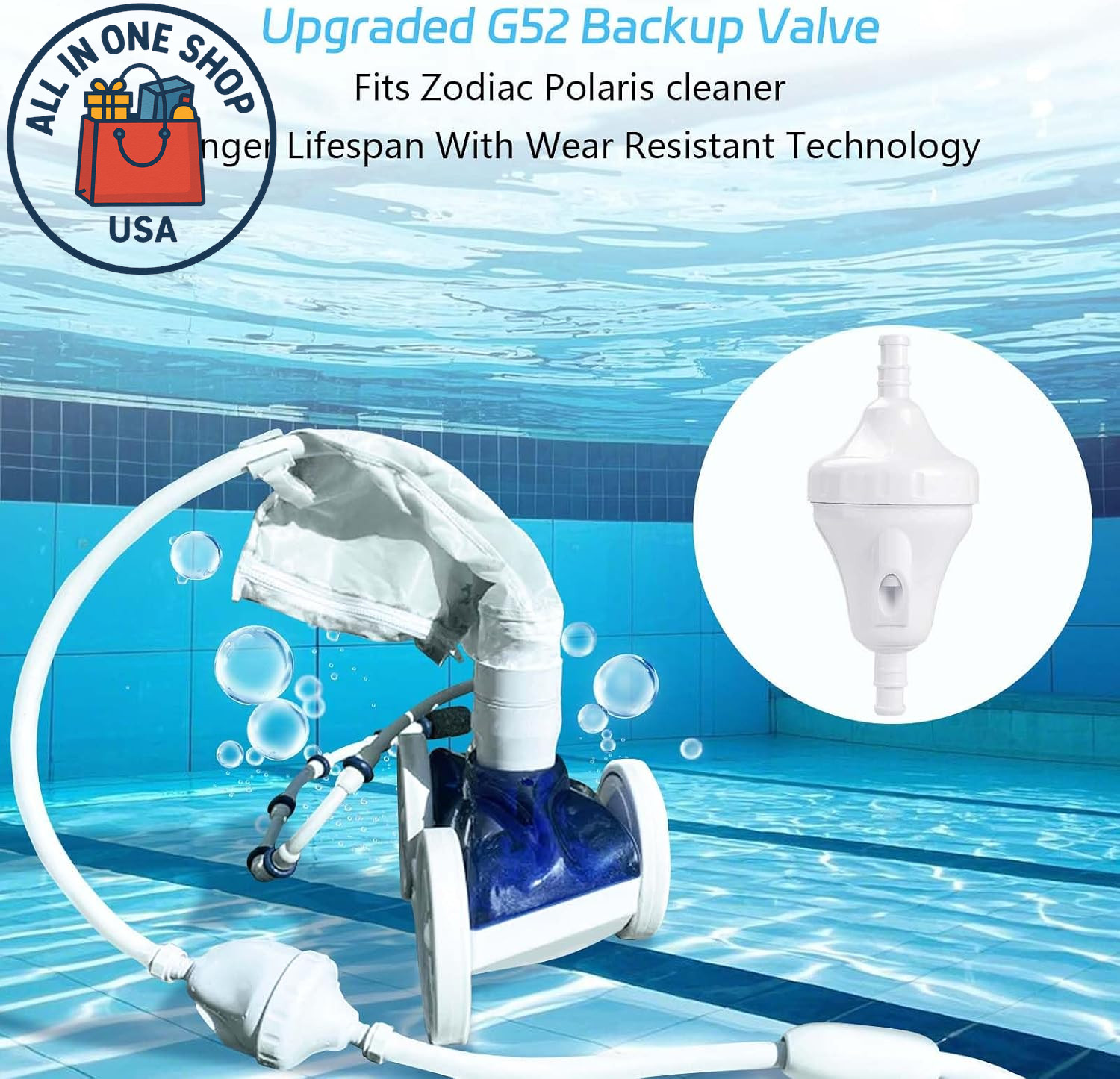 G52 Backup Valve Kit for Polaris 180, 280, 380, 480, 3900 Pool Cleaners