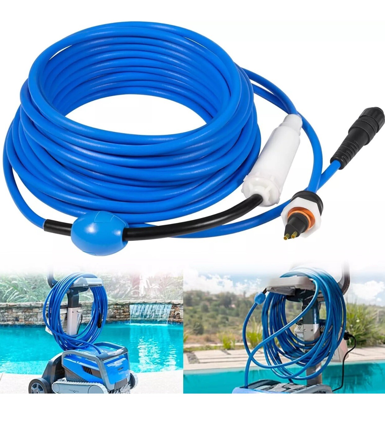 Cable For Dolphin Pool Cleaner Cable & Swivel 60 Ft Replacement Cable 2-Pin
