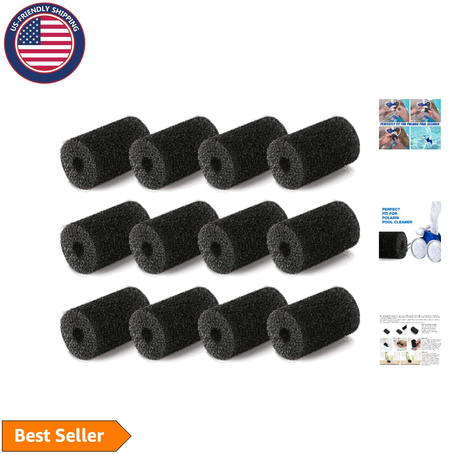 Versatile 12 Pack Tail Scrubbers – Compatible with Polaris Pool Cleaners
