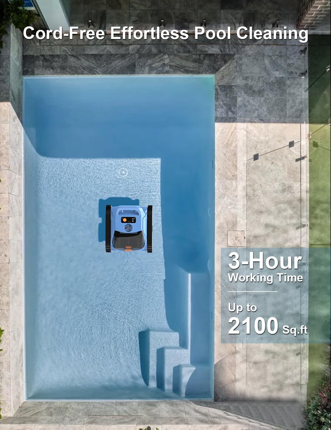 Robotic Pool Cleaner for Inground Pools Floor, Wall and Waterline Cleaning