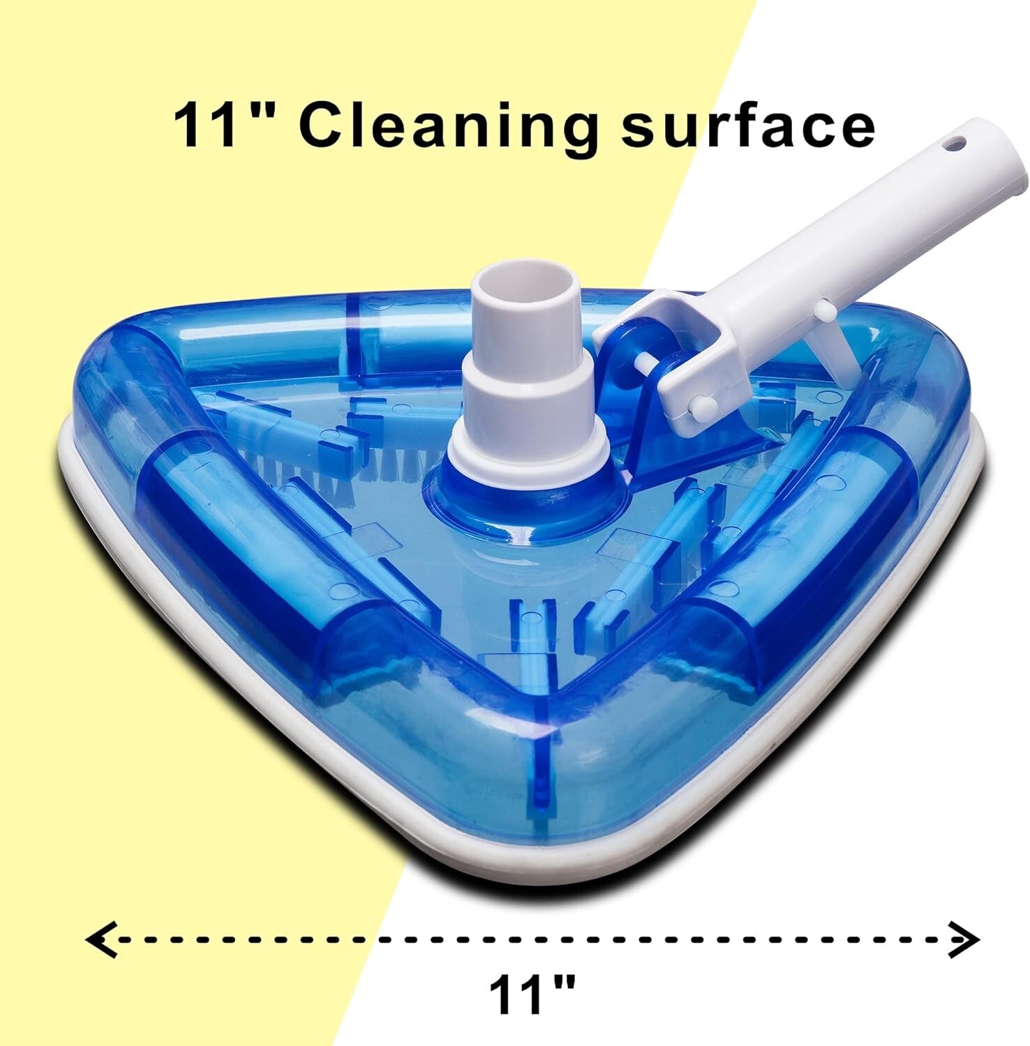 New Vacum Head Bottom Brush, Triangular Weighted Transparent w/ Swivel Connect