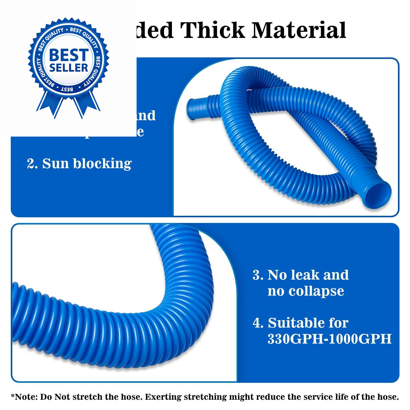 ownwhim Pool Pump Hoses for Above Ground – 1.25 x 41 41 inches, Blue