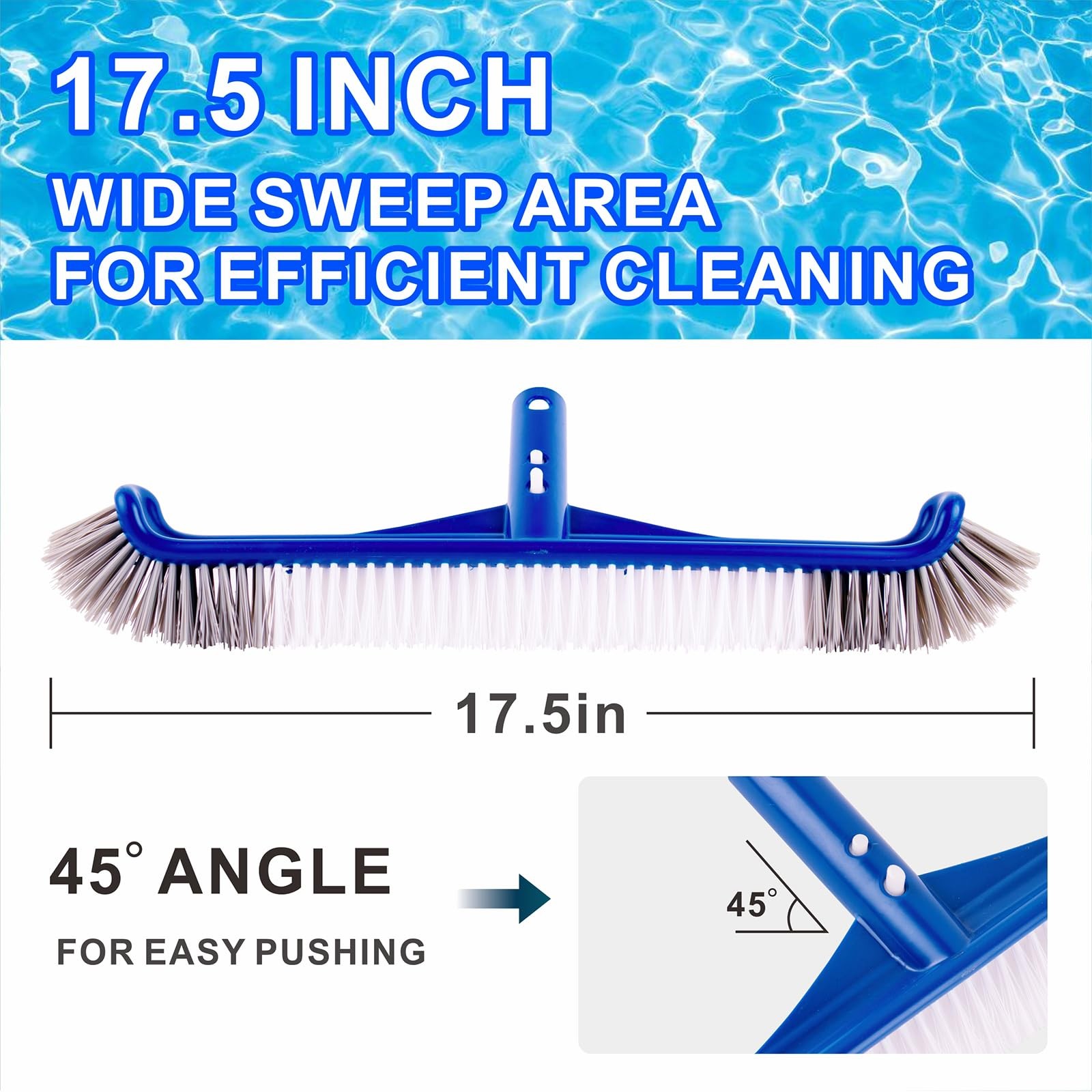 Pool Brush, 17.5 » Pool Brush Head for Inground Pools & Above-Ground Pools, D…