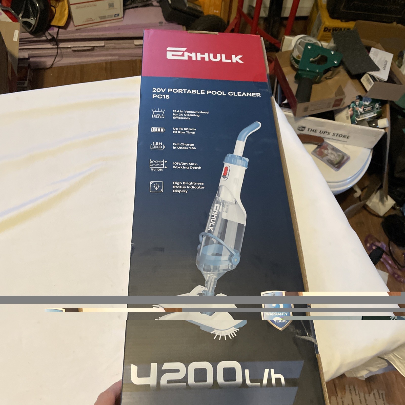 PC15 Cordless Pool Vacuum: 13.4&Prime; Head & 87.5&Prime; Telescopic for Fast Cleaning