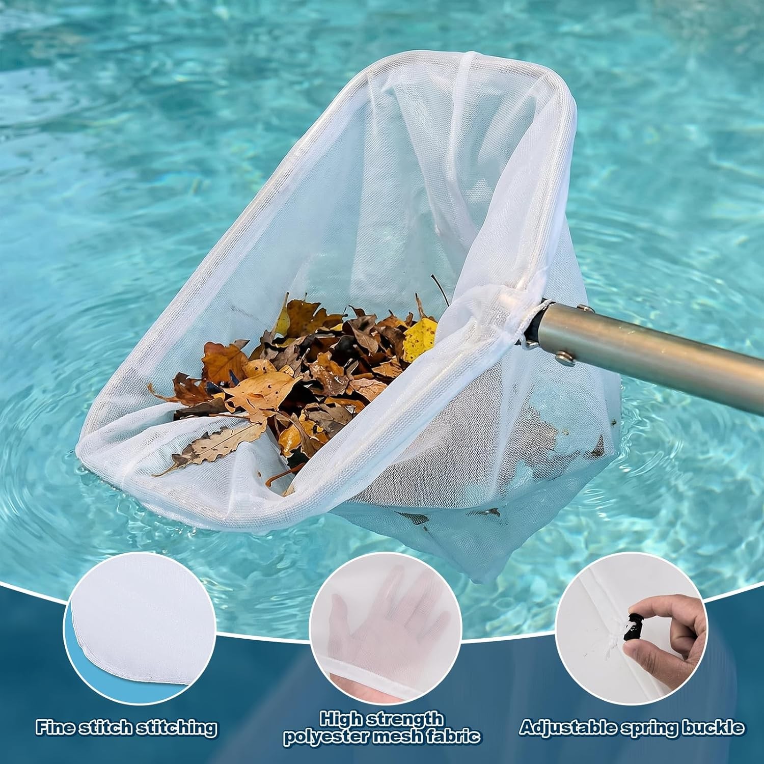 4Pcs 26×22 Inch Adjustable Pool Skimmer Net Replacement Ultra Fine Mesh Net Bag