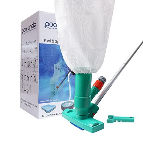 POOLWHALE UPGRADES POOL SPA POND MINI JET VAC VACUUM CLEANER – TEAL/SILVER