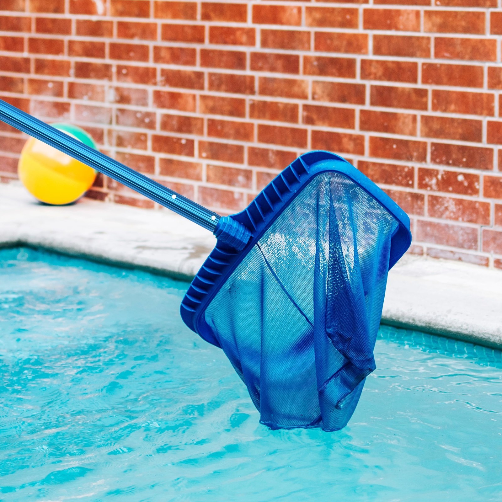 Telescopic Pool Cleaning Pole 12ft Adjustable 3pc Skimmer Brush Maintenance Tool