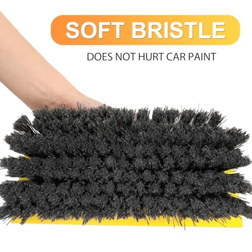 2 Pcs 10 Inch Solar Panel Soft Brush Cleaner Head, Bristles Scrub Gray Black