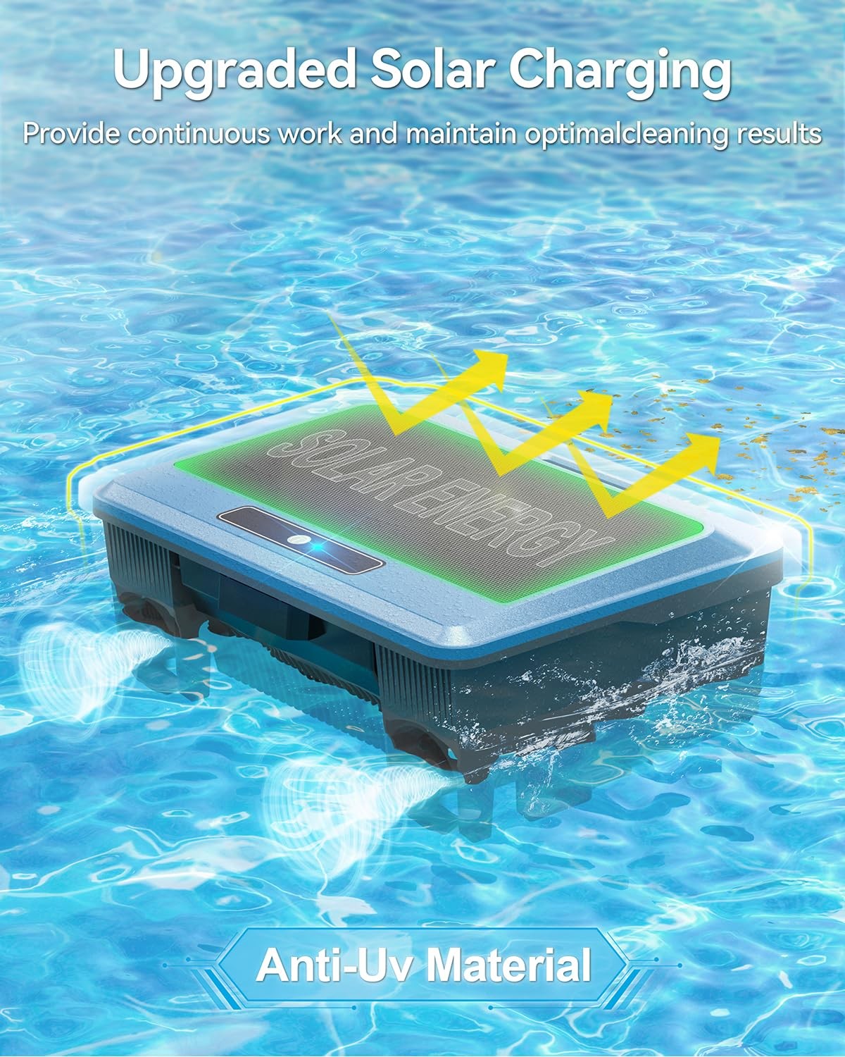Poofata F1T Solar Powered Robotic Pool Skimmer Surface Cleaner with APP Suppo…