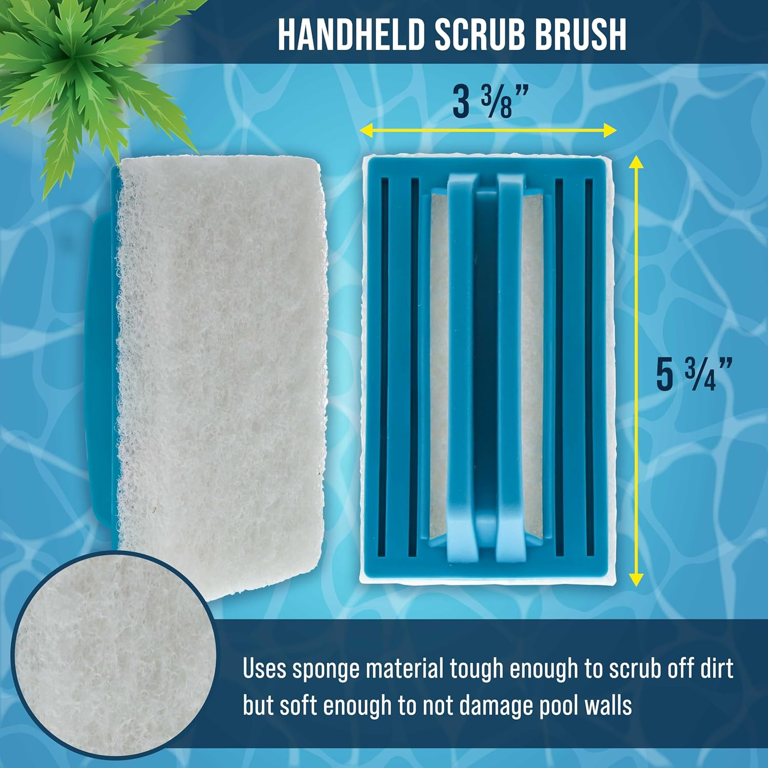 Hand-Held and Pool Pole Attachment Scrub Brushes – Surface Scrubbing Scouring Sp