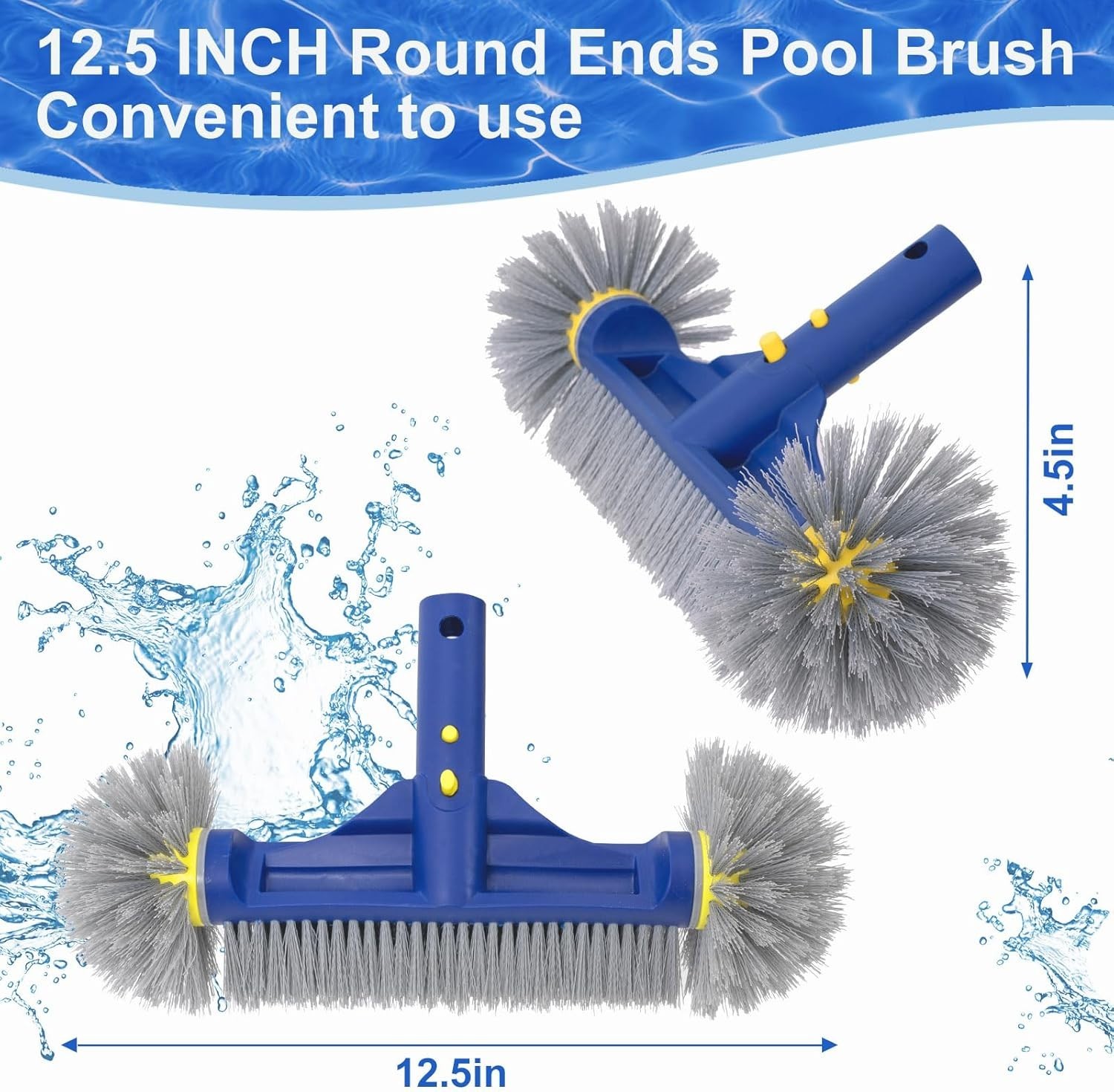 Pool Brush with Round Ends, 12.5 » Pool Brush Head for Inground Pools/Above G…