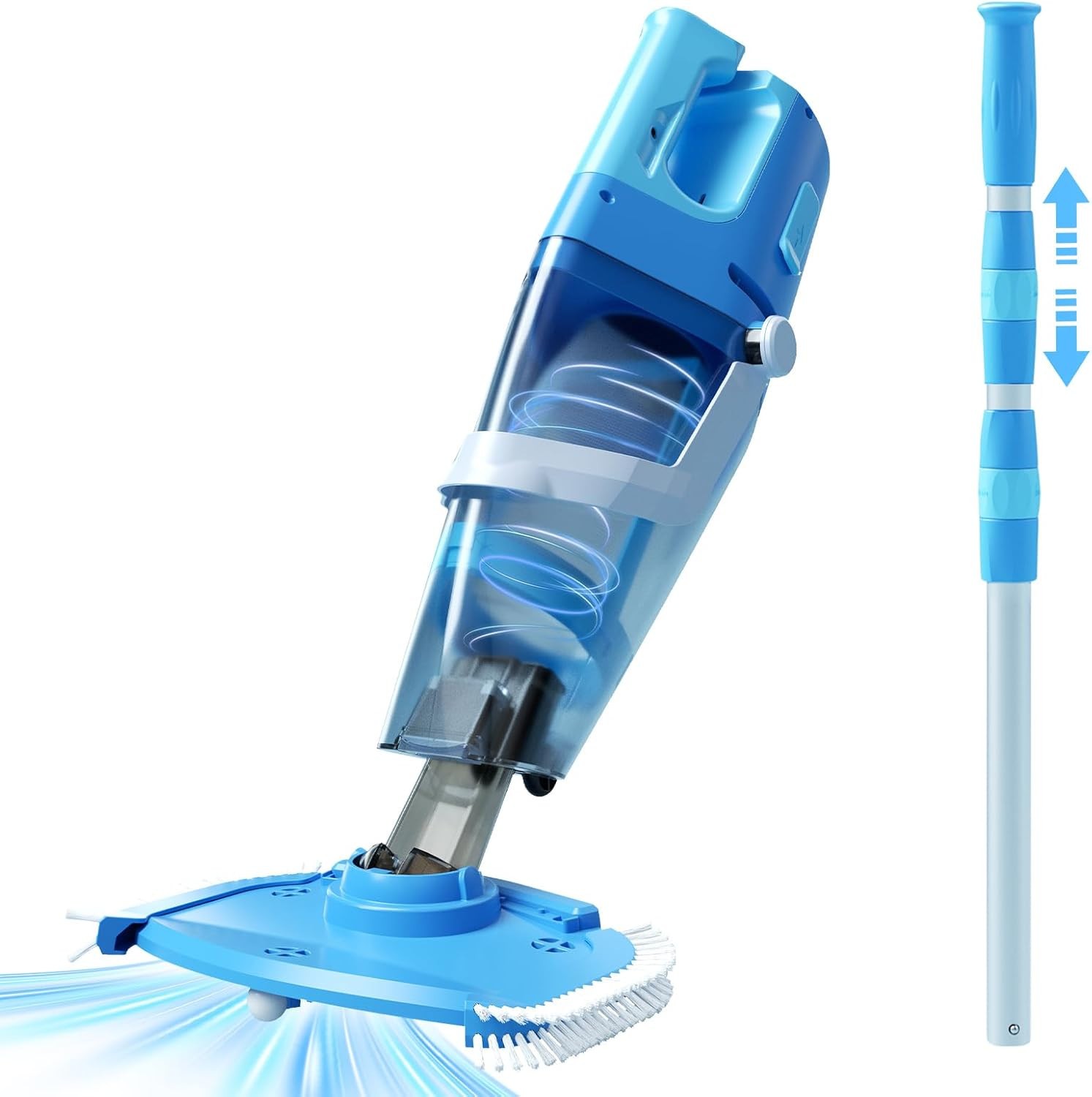 Cordless Pool Vacuum above & Inground Pools, Powerful 1590 GPH Suction,Handheld