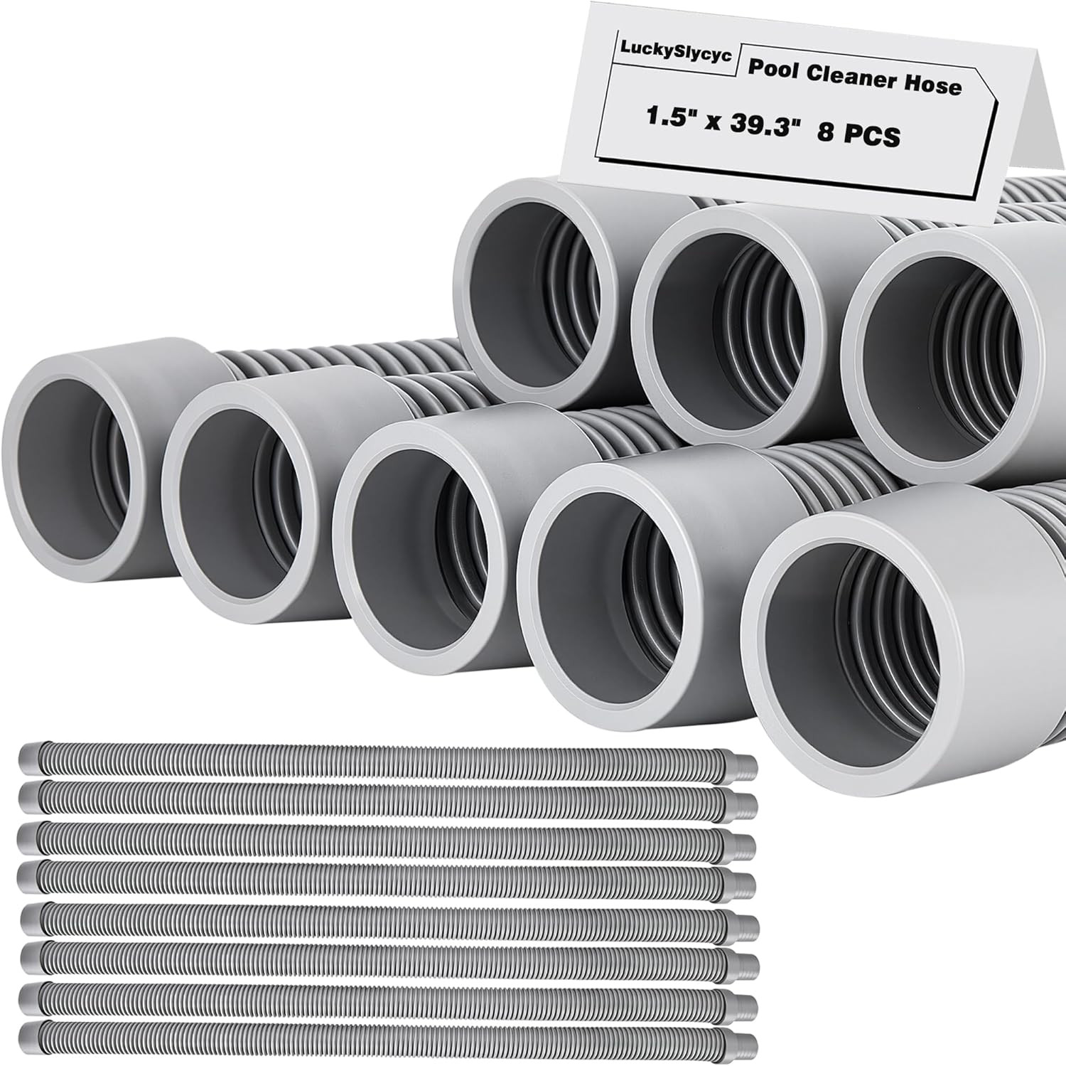 Pool Cleaner Hose Replacement – 1.5 Inch 8-Piece Universal Swimming Pool Vacuum