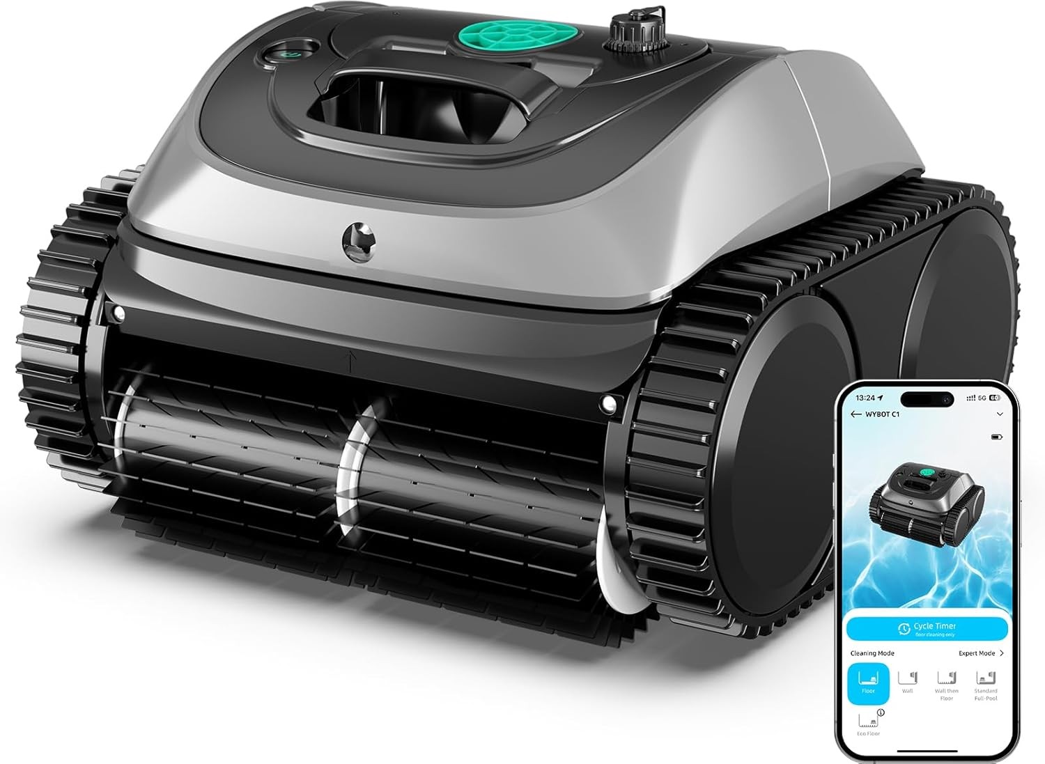 WYBOT C1 Pool Cleaner Wall Climb Cordless Robotic Pool Cleaner In-Ground Pools