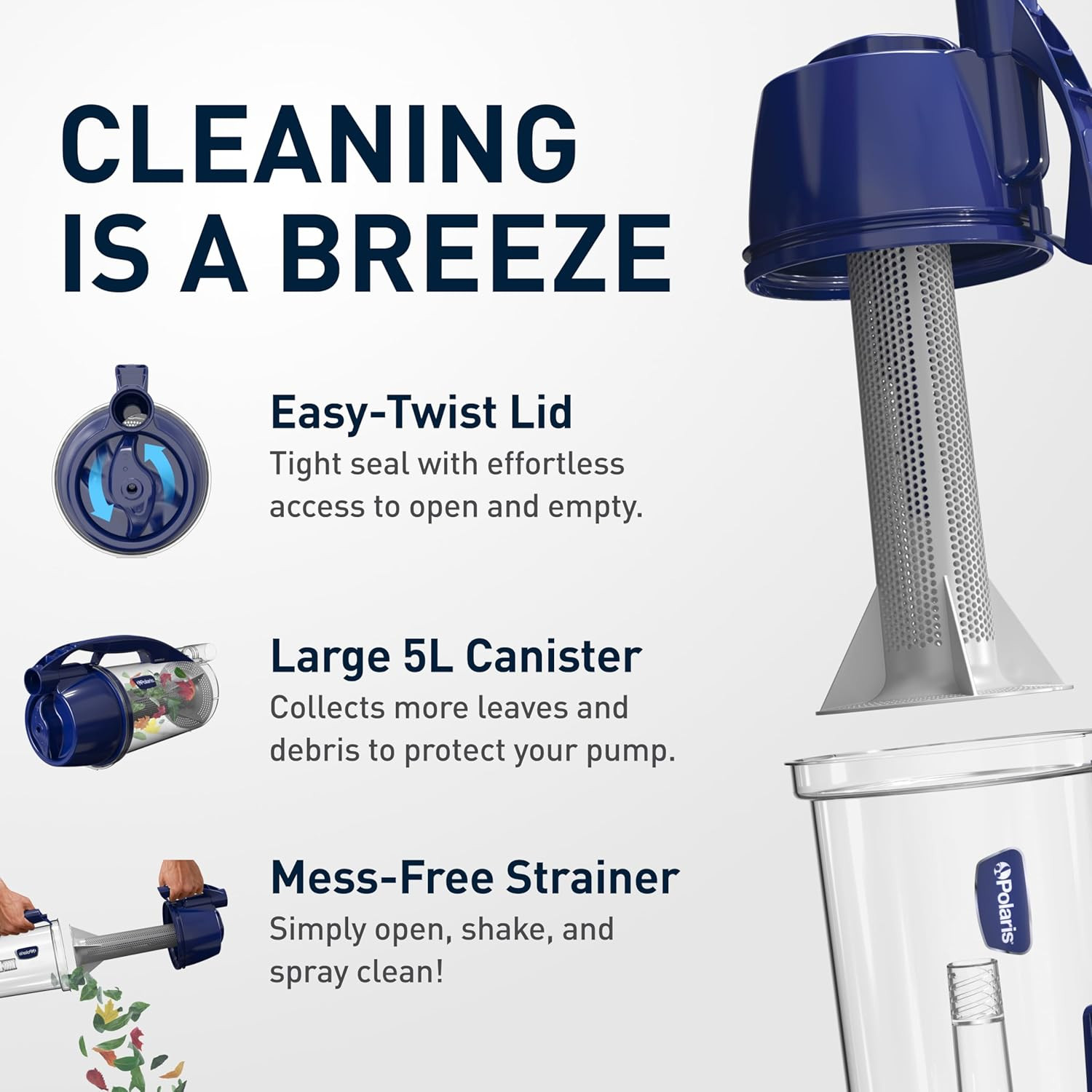 Polaris Cyclonic XL Leaf Catcher, Universal Fit & Easy to Install for Suction Cl