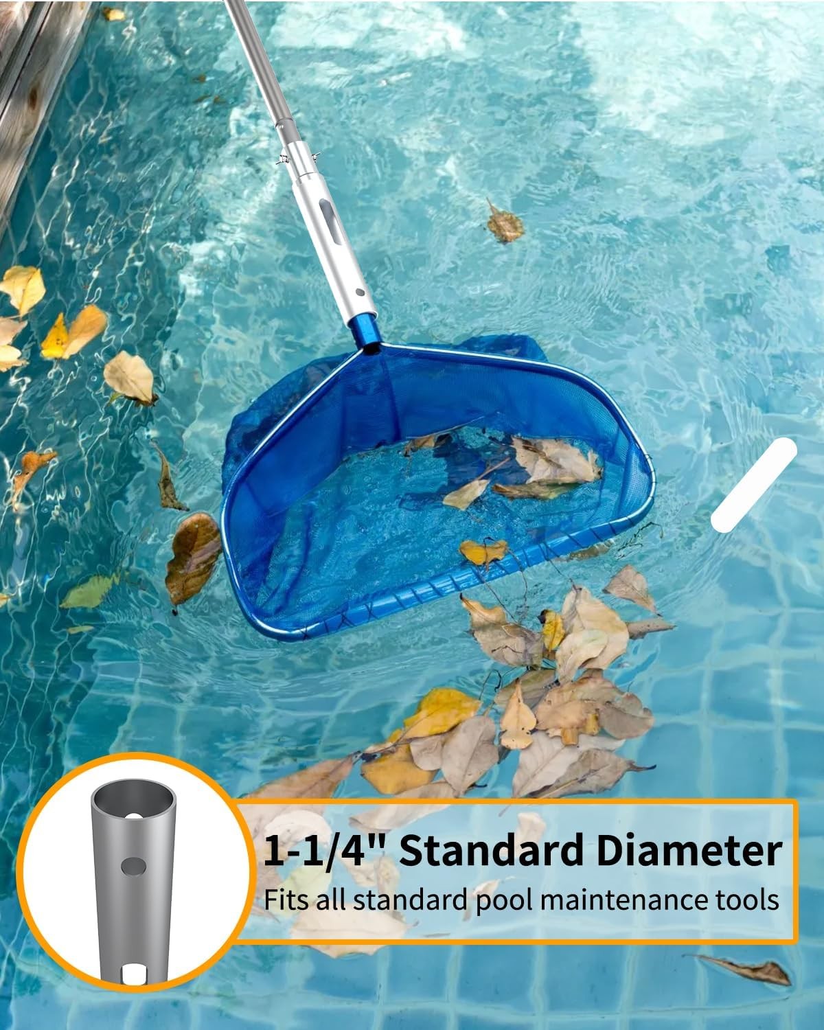 Pool Pole – Upgraded 16 Foot Telescopic Extendable Swimming Pool Pole with 4-…