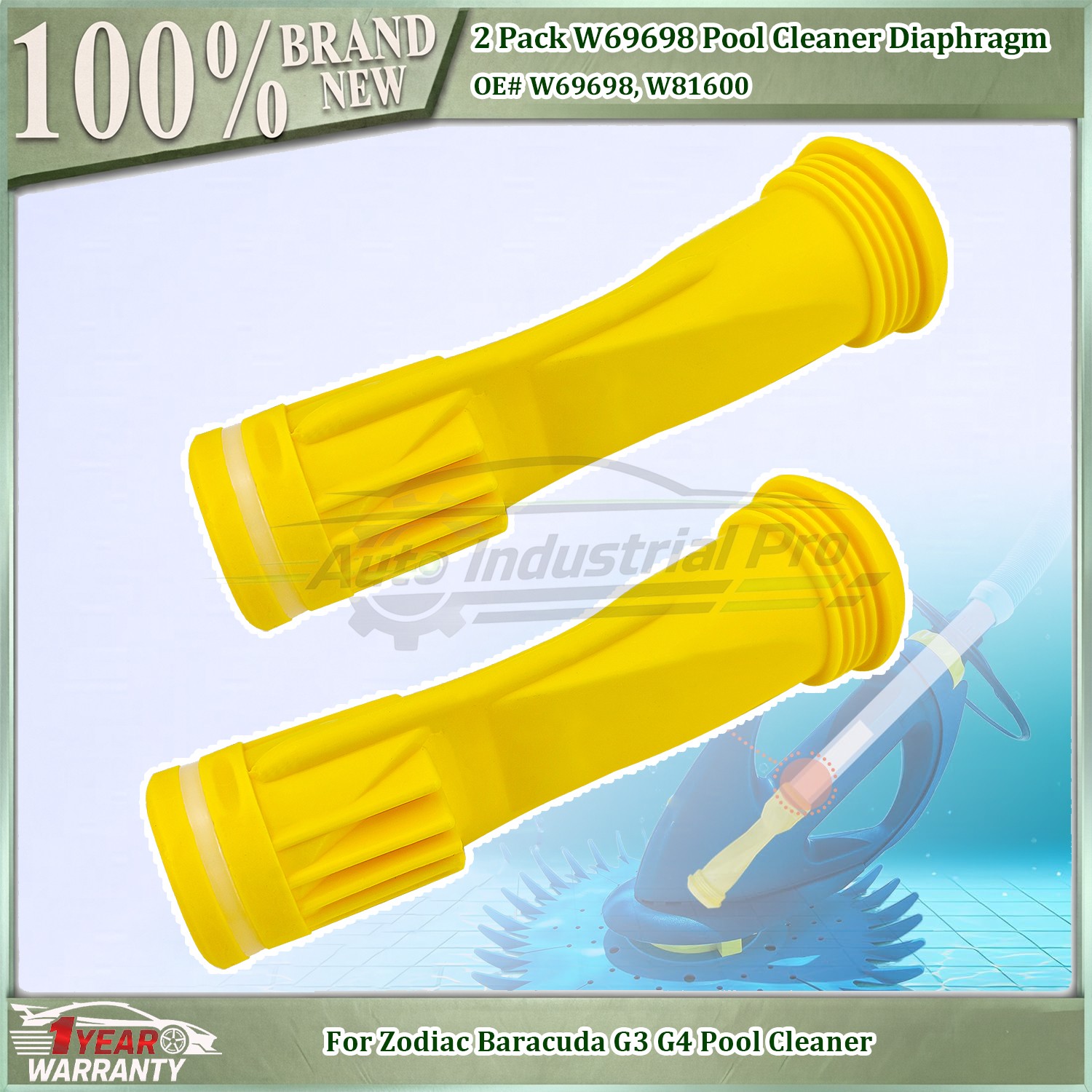 2 Pack W69698 Pool Cleaner Diaphragm For Zodiac Baracuda G3 G4 Alpha 2 Alpha 3