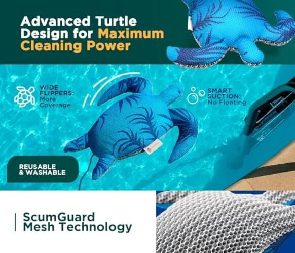 Hot Tub Scum Absorber Turtle, Scum Sponge for Hot Tub & 1-Pack + Cleaning Cloth
