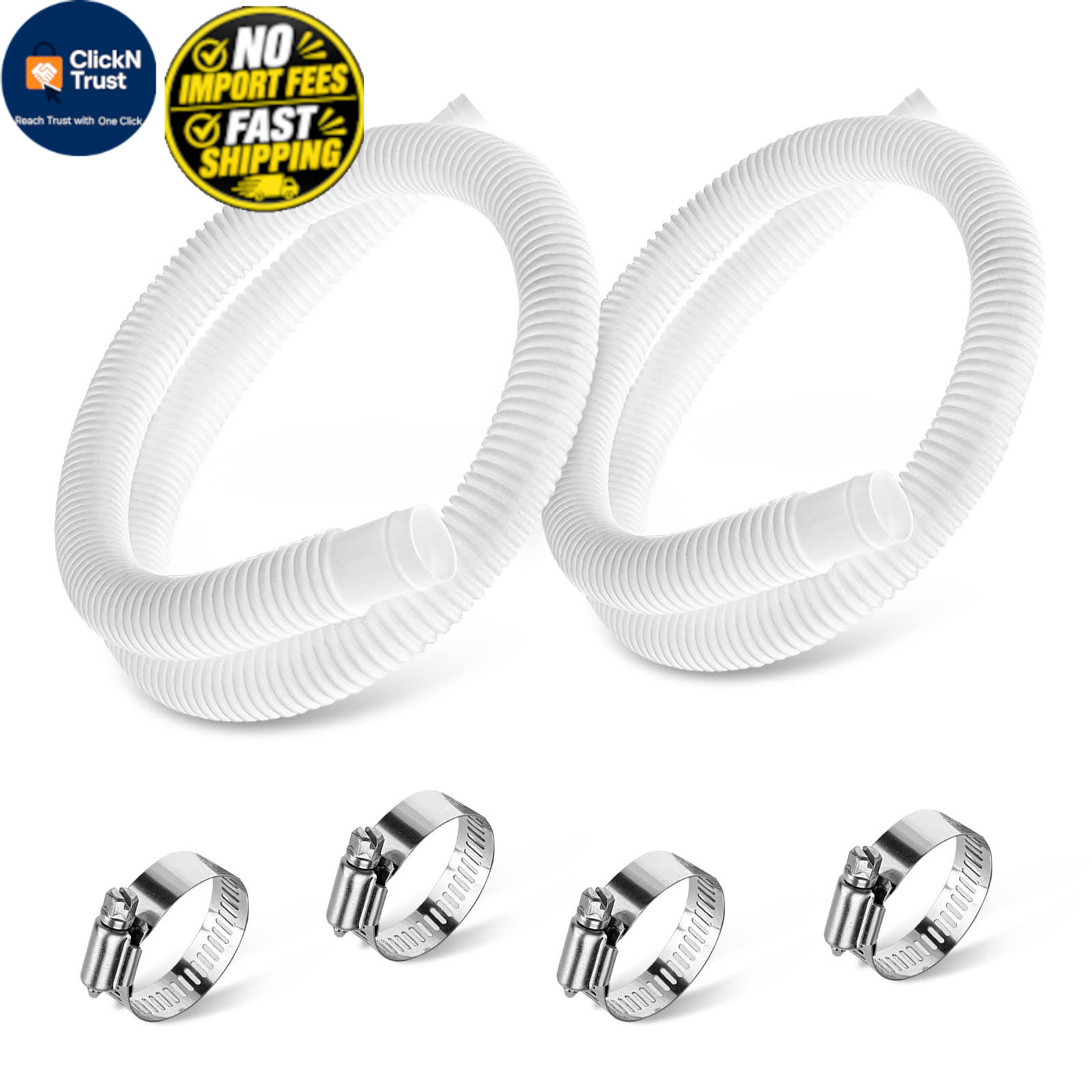 1.25&Prime; Pool Hose Replacement for Intex Pump – 59&Prime; 1.25 inches, Translucent