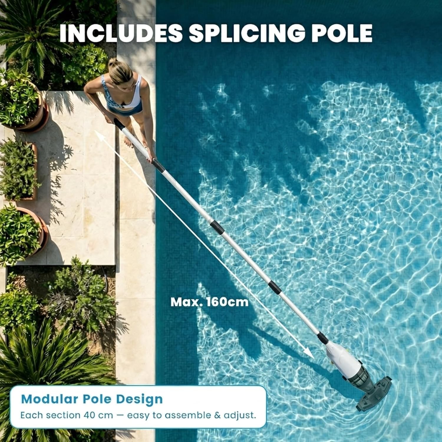 Handheld Pool Vacuum Cleaner, Updated Cordless Pool Cleaner with Powerful Suc…