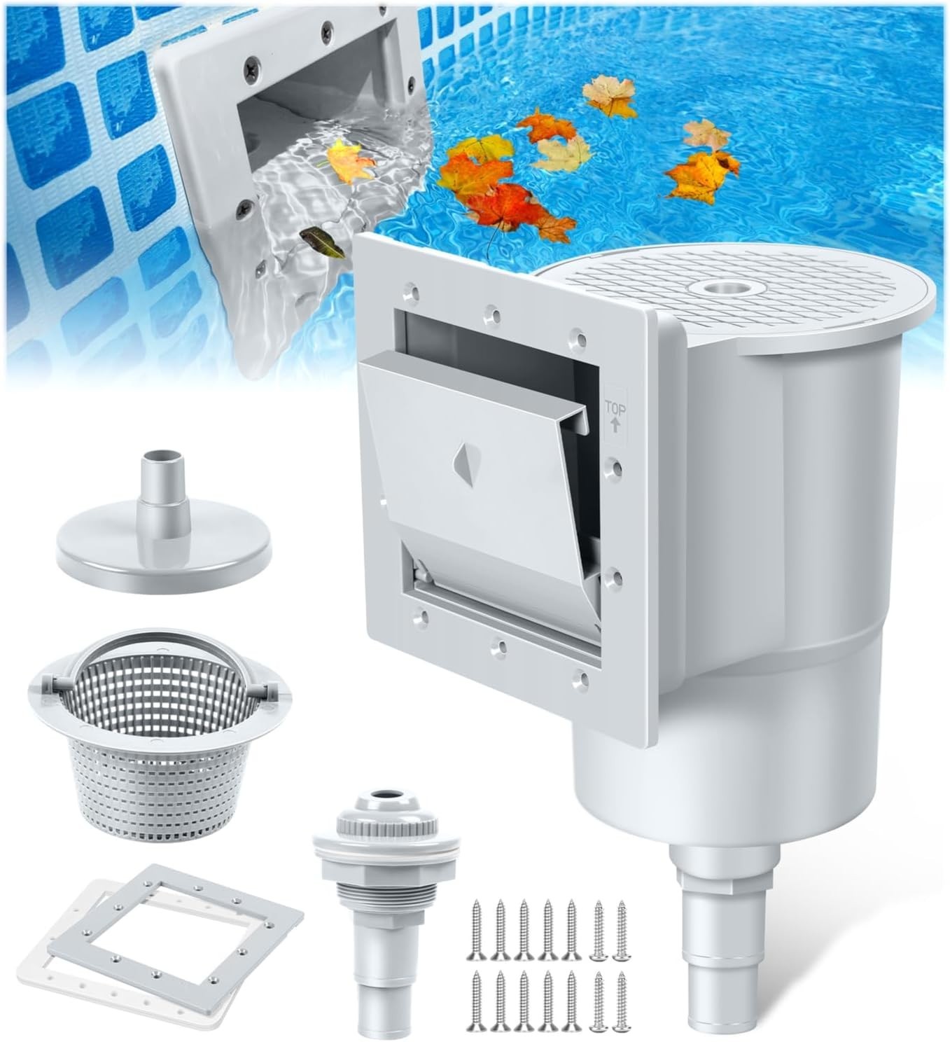 through Wall Skimmer for above Ground Pool, Heavy Duty Wall Mount Pool Skimmer K