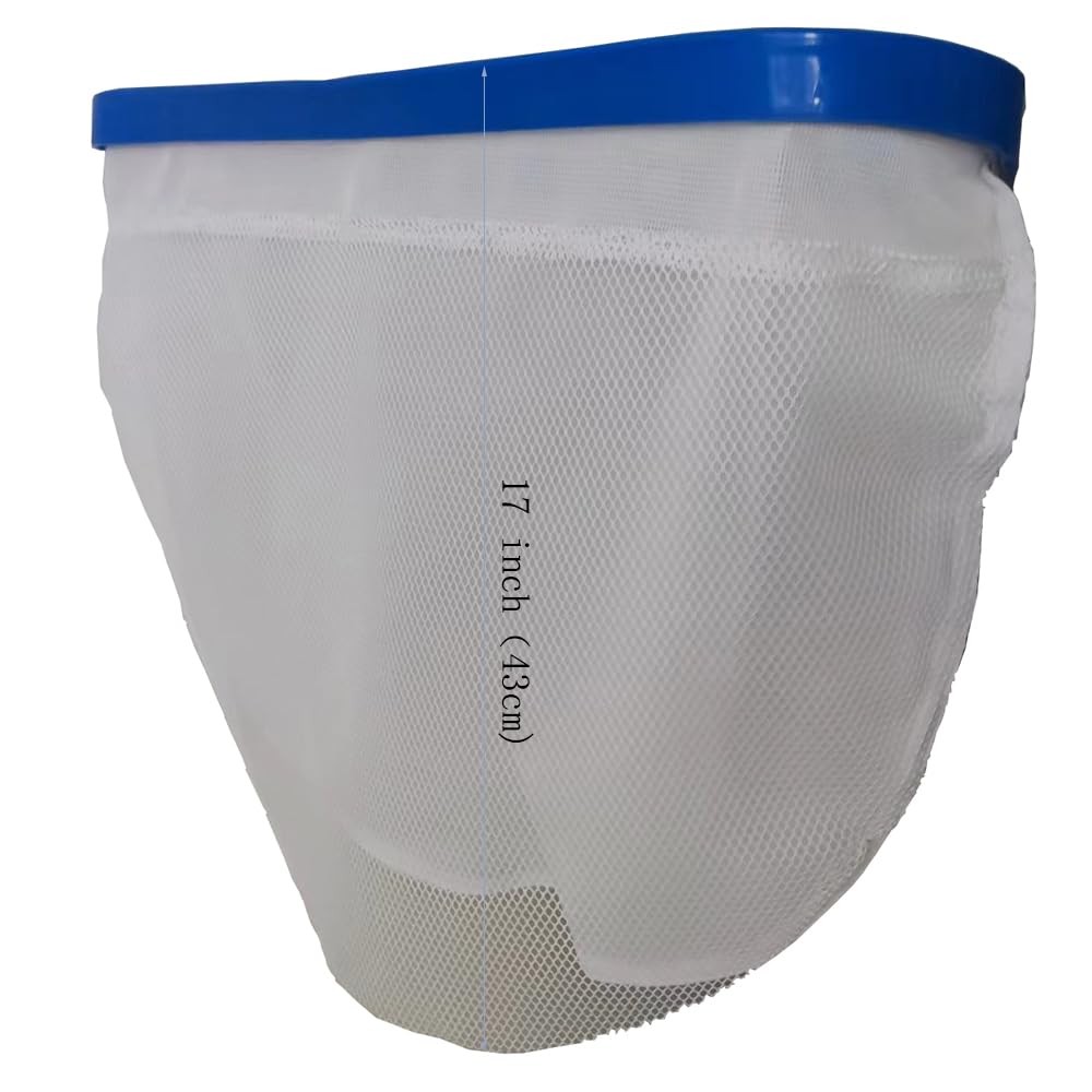 Pool Zing Professional 19&Prime; Fine Mesh Skimmer Net – Triple White & Blue