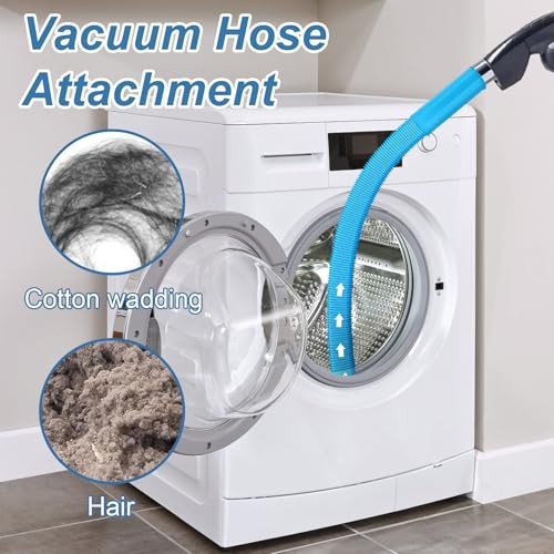 Upgraded Dryer Lint Vent Cleaner Kit: Flexible Vacuum Hose Attachment for Blue