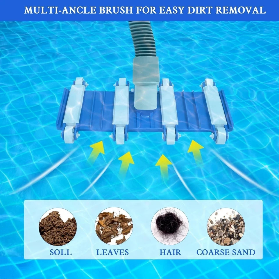 Pool Vacuum Head with Wheels 14&Prime; Heavy Duty Head Pool Cleaner Vac Head Flexible
