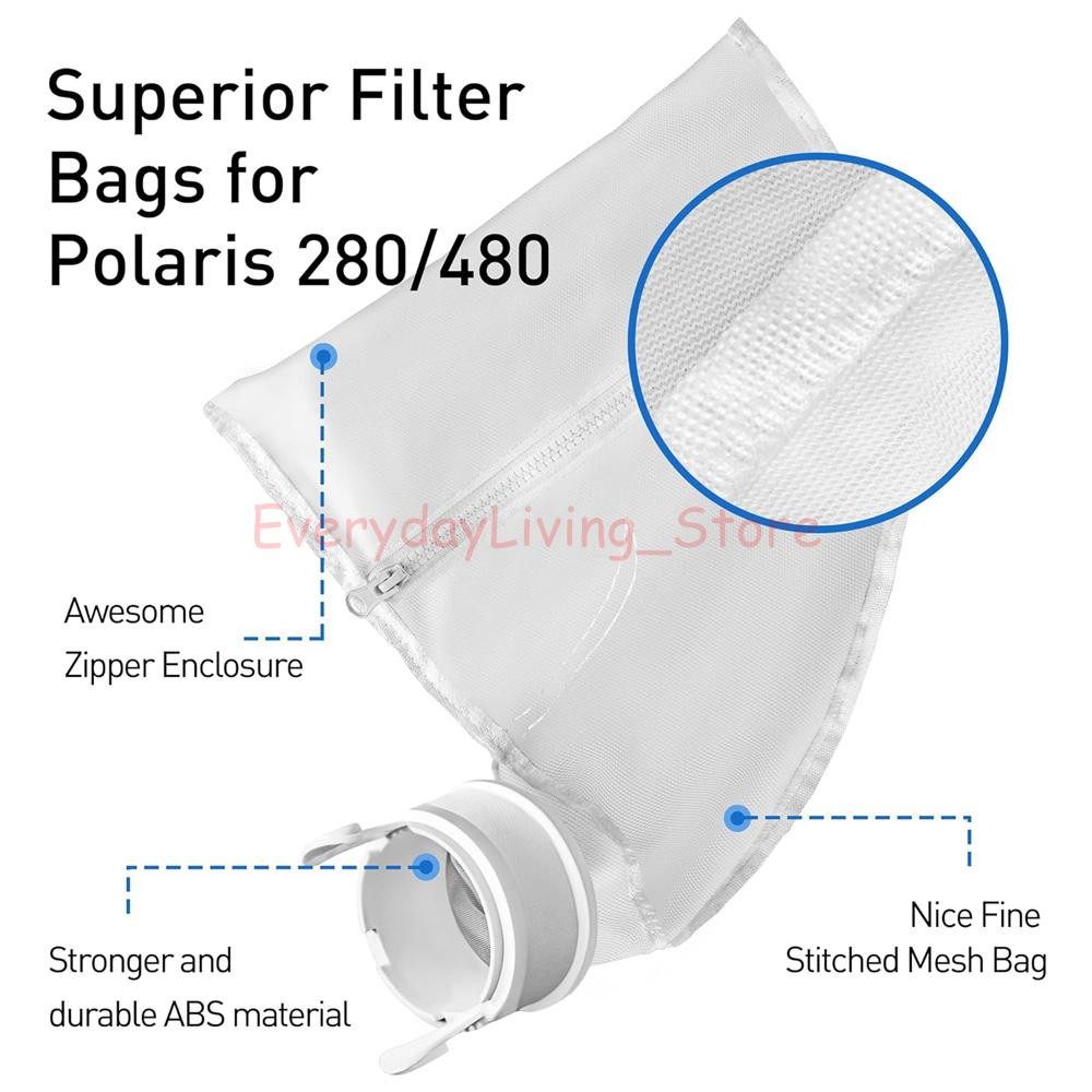 2Pack Polaris 280 Replacement For 280 480 Pool Cleaner Zipper Bag K13 K16
