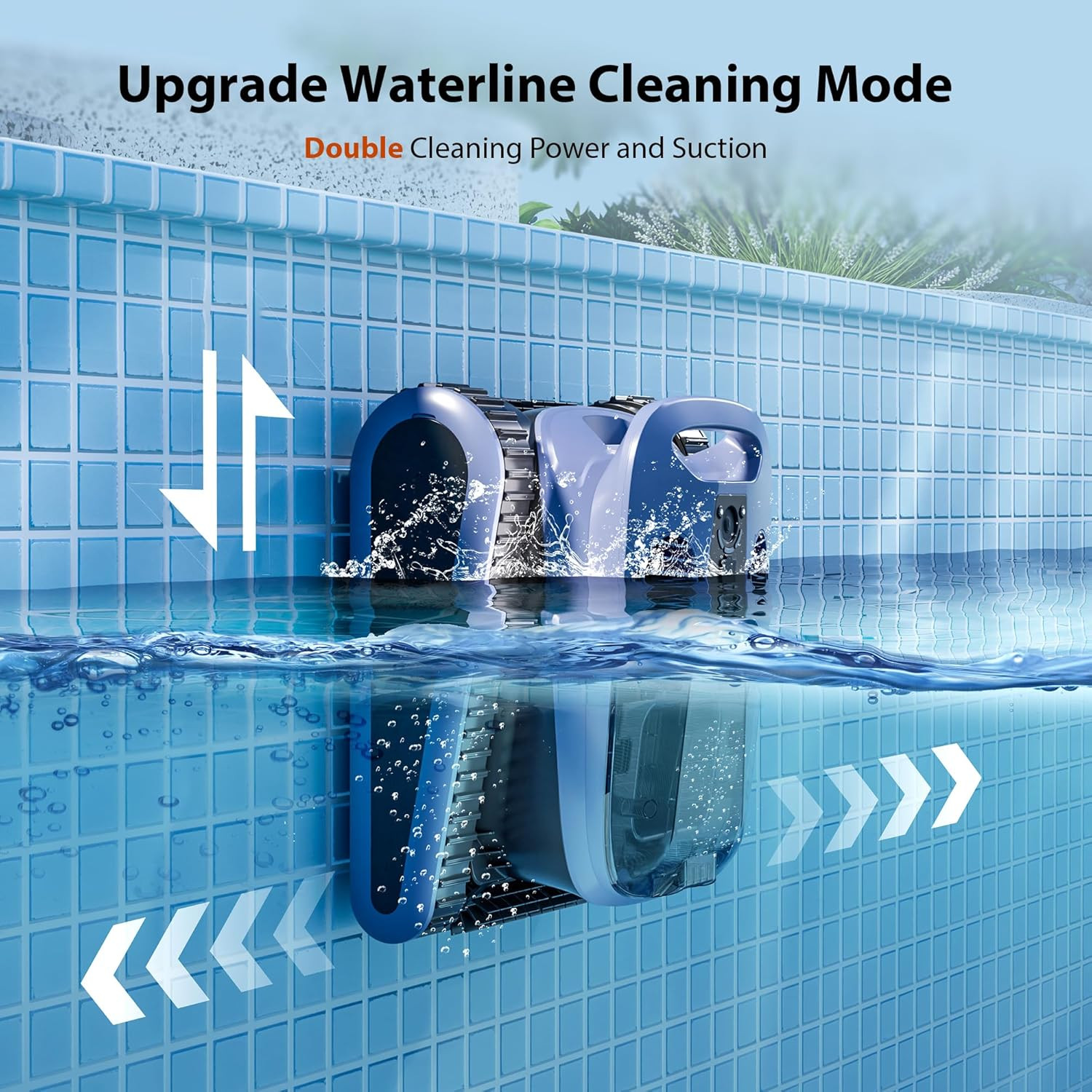 Sonar Navigation Pool Vacuum for Inground above Ground Pools, Climb Stairs Pool